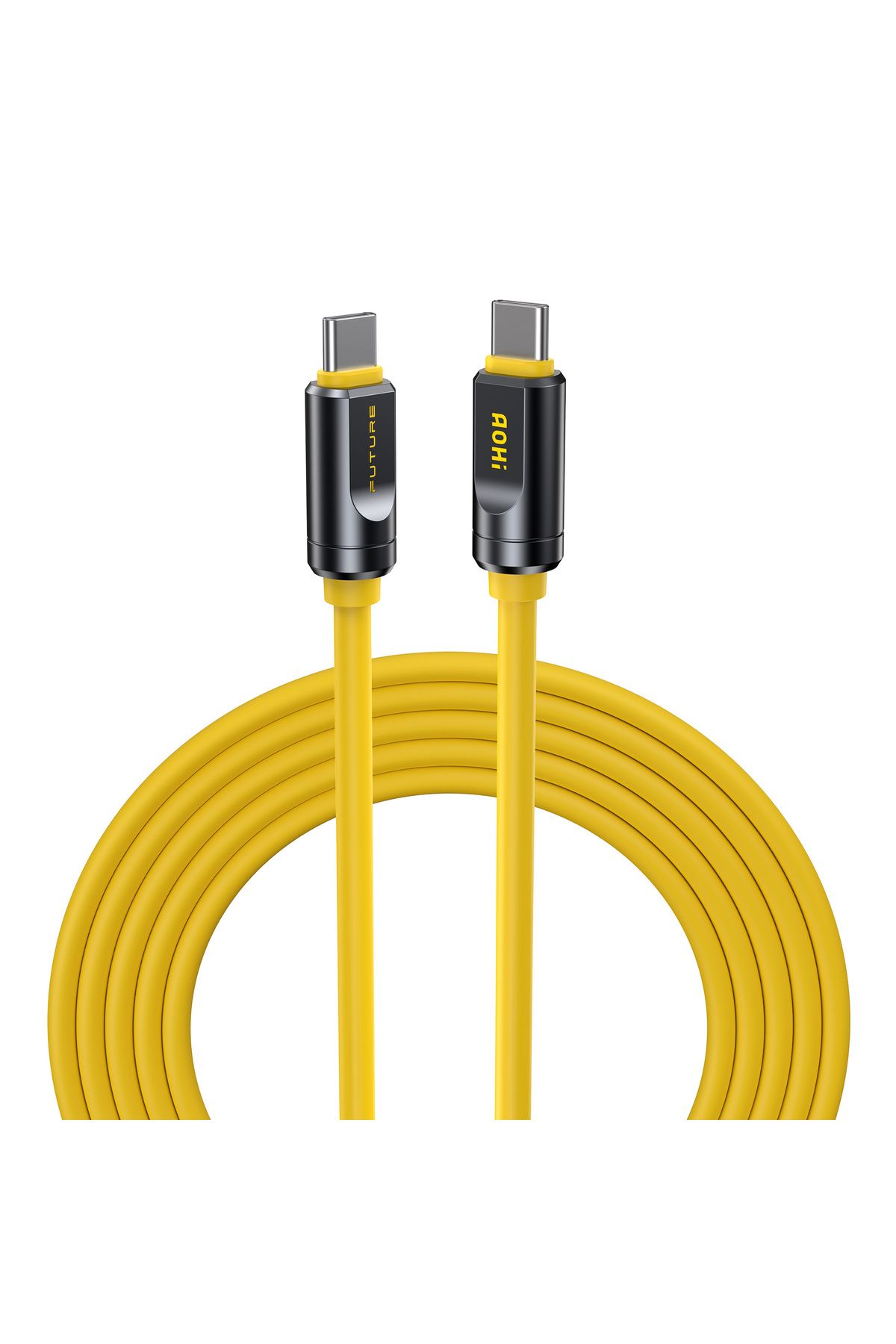 Aohi The Future Adonis USB-C to USB-C 1m PD 3.1 120Gbps 240W 8K Süper Hızlı Şarj/Data Kablosu, Sarı