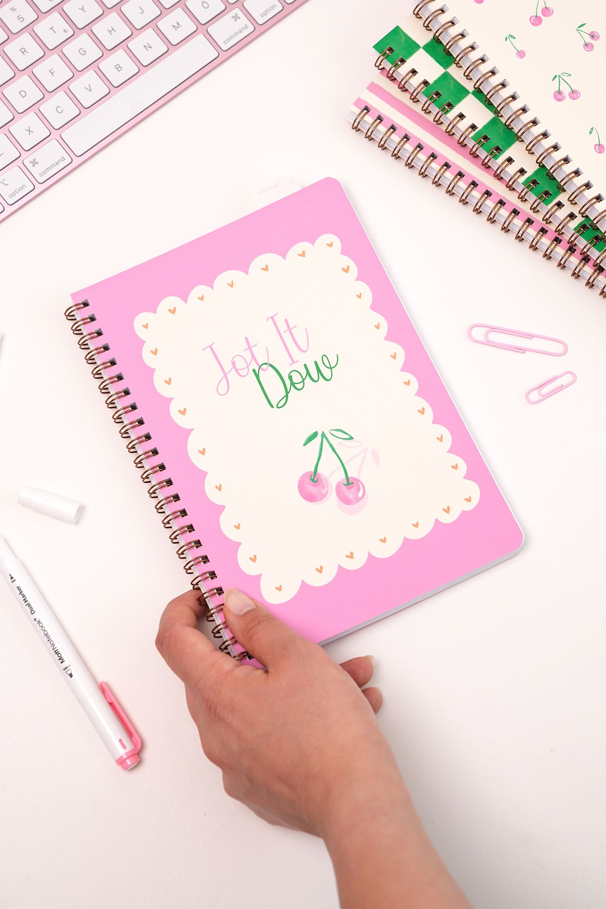 Matt Notebook-دفتر مدرسي حلزوني مقاس A5 مكون من 80 ورقة، مجموعة من 4 قطع - مسطر 3