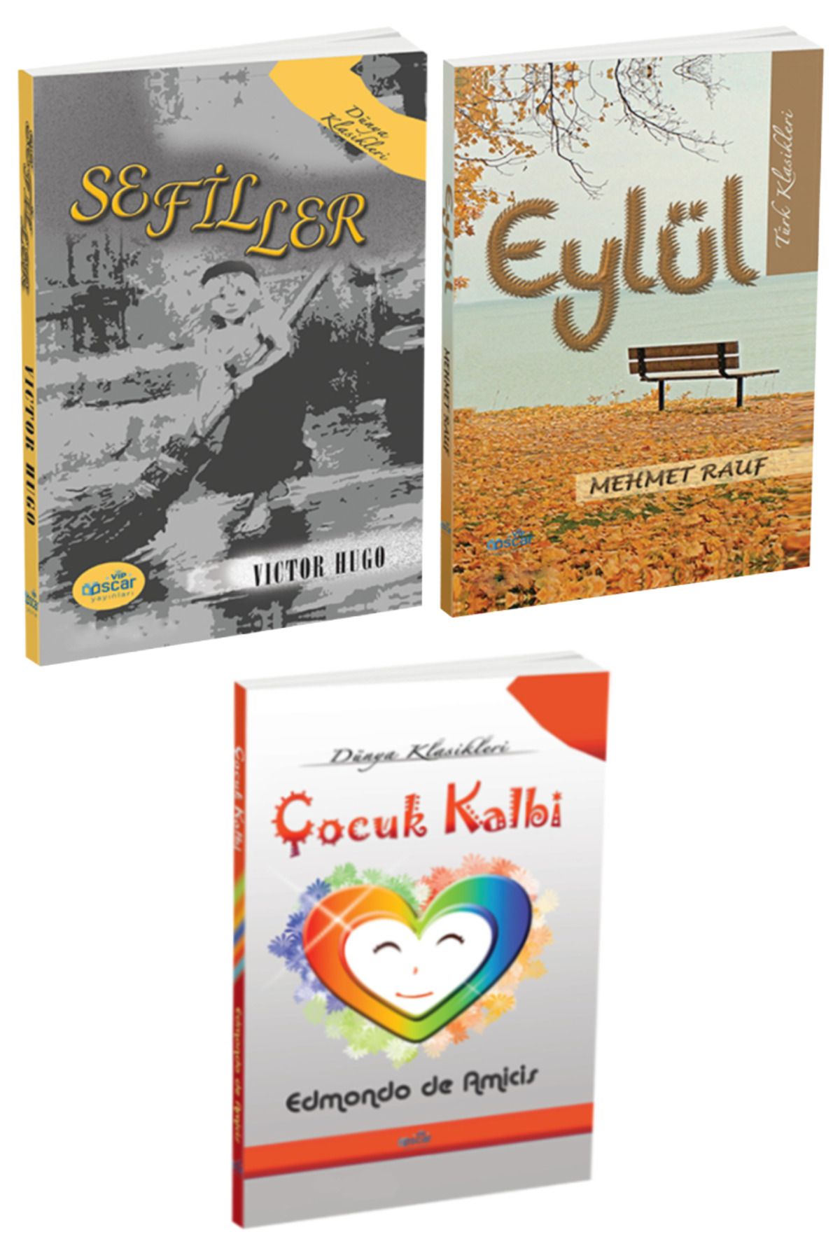 Panem Yayınları Klasik Romanlar: Victor Hugo Sefiller + Mehmet Rauf Eylül + Edmondo de Amicis Çocuk Kalbi