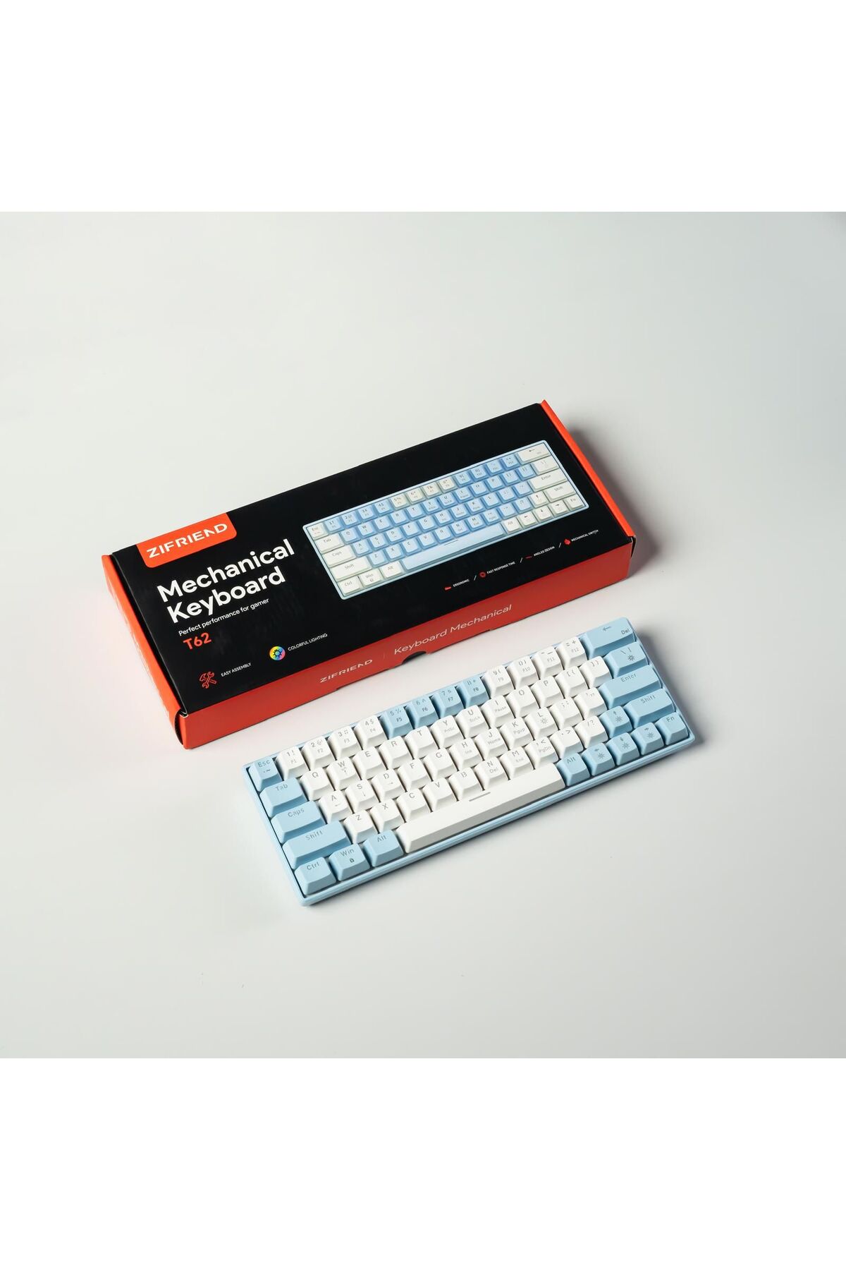 Coverzone ZIFRIEND Türkçe Q Tuş Dizilimi RGB Mekanik Oyuncu Klavye