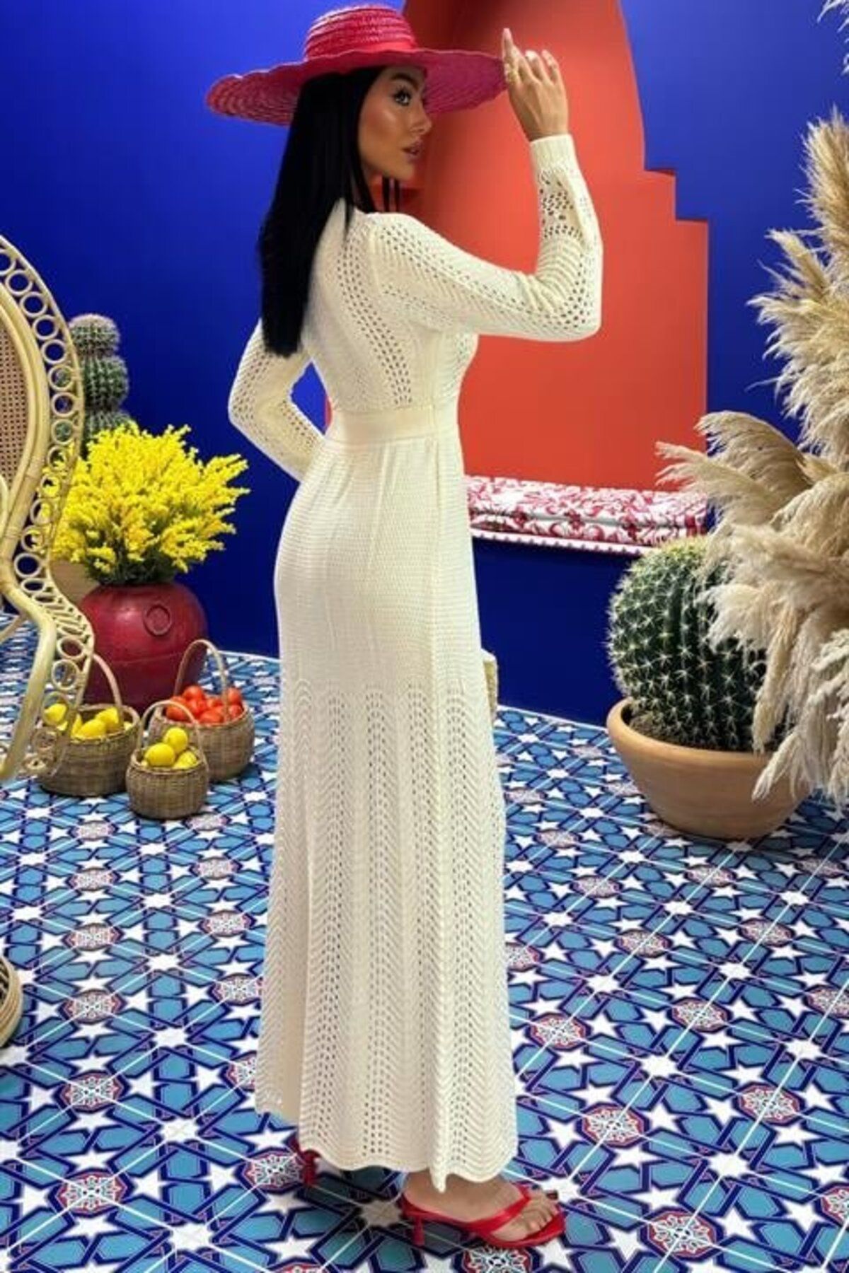 HİGUERA Derin Yaka Triko Elbise 2856