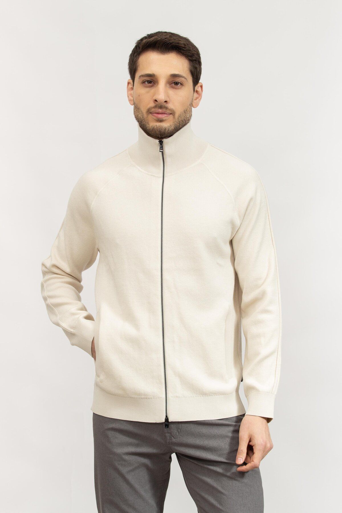 BOSS Erkek Fermuarlı Sweatshirt