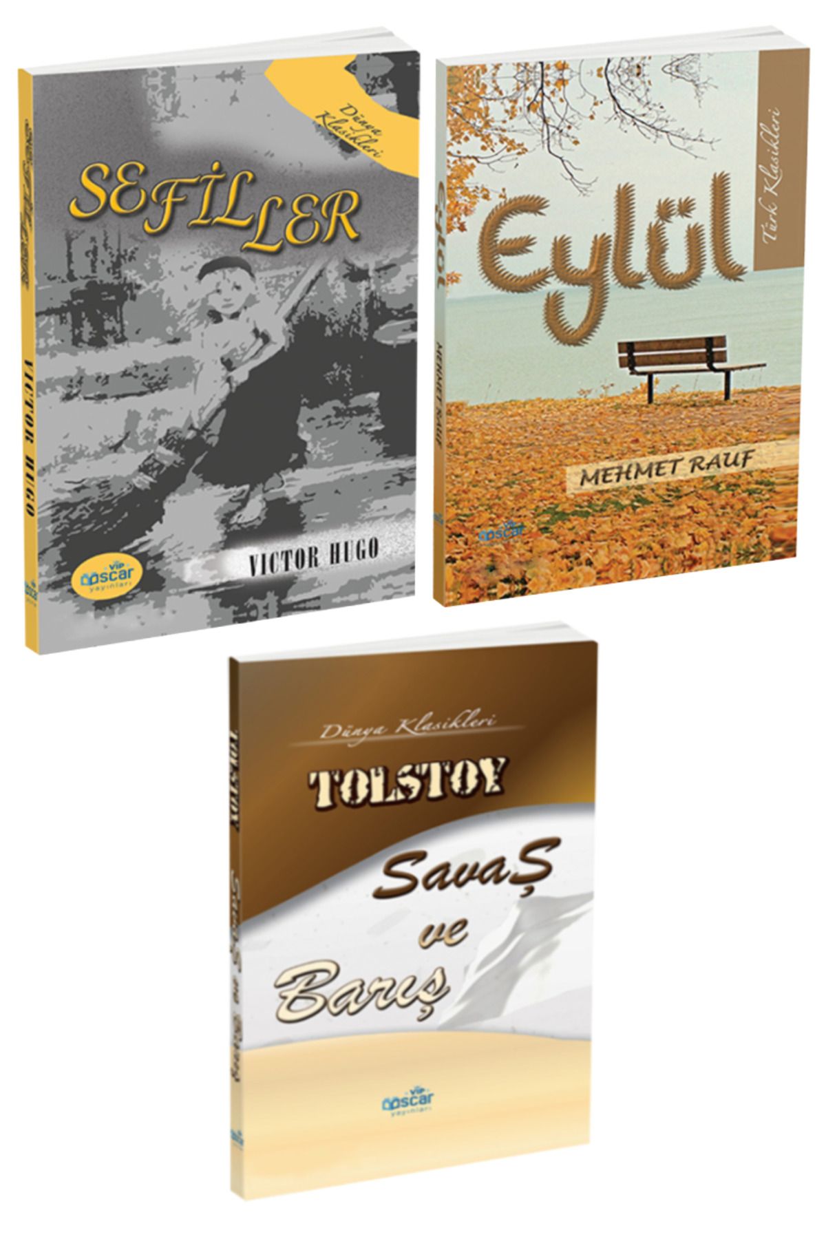 Panem Yayınları Klasik Romanlar: Victor Hugo Sefiller + Mehmet Rauf Eylül + Tolstoy Savaş ve Barış
