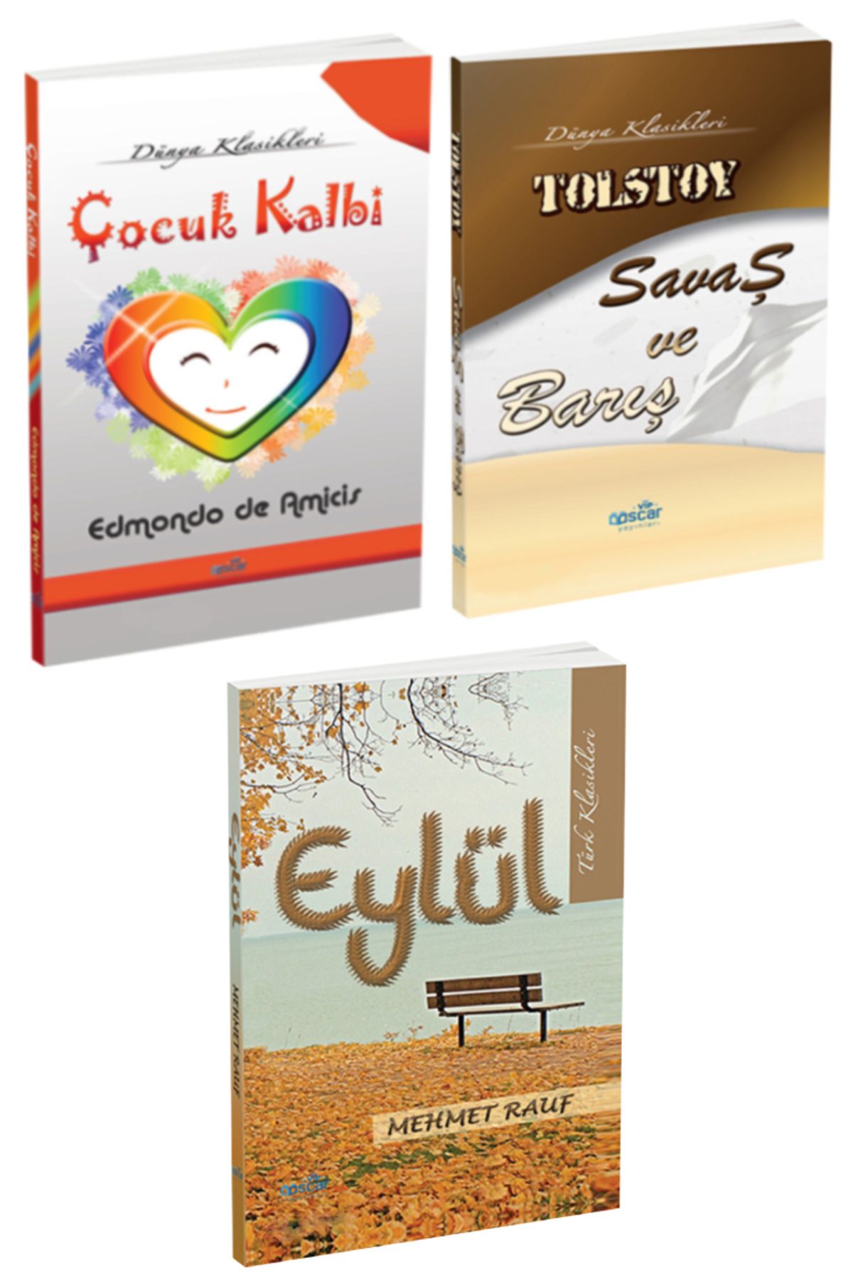 Panem Yayınları Klasik Romanlar: Edmondo de Amicis Çocuk Kalbi + Tolstoy Savaş ve Barış + Mehmet Rauf Eylül