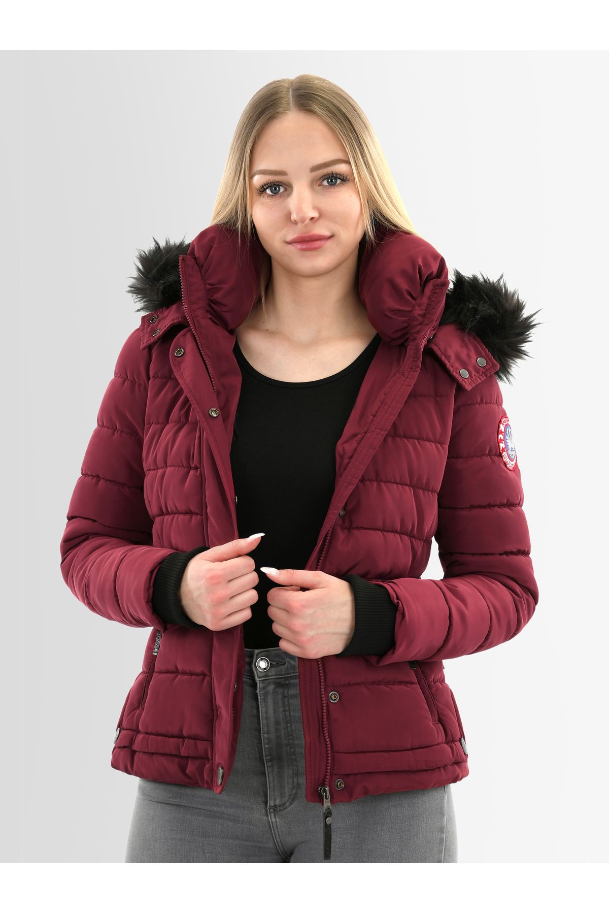 Navahoo-Chloe warme Damen Winter Jacke Parka Mantel Stepp Kurzjacke gefüttert NEU B301 7