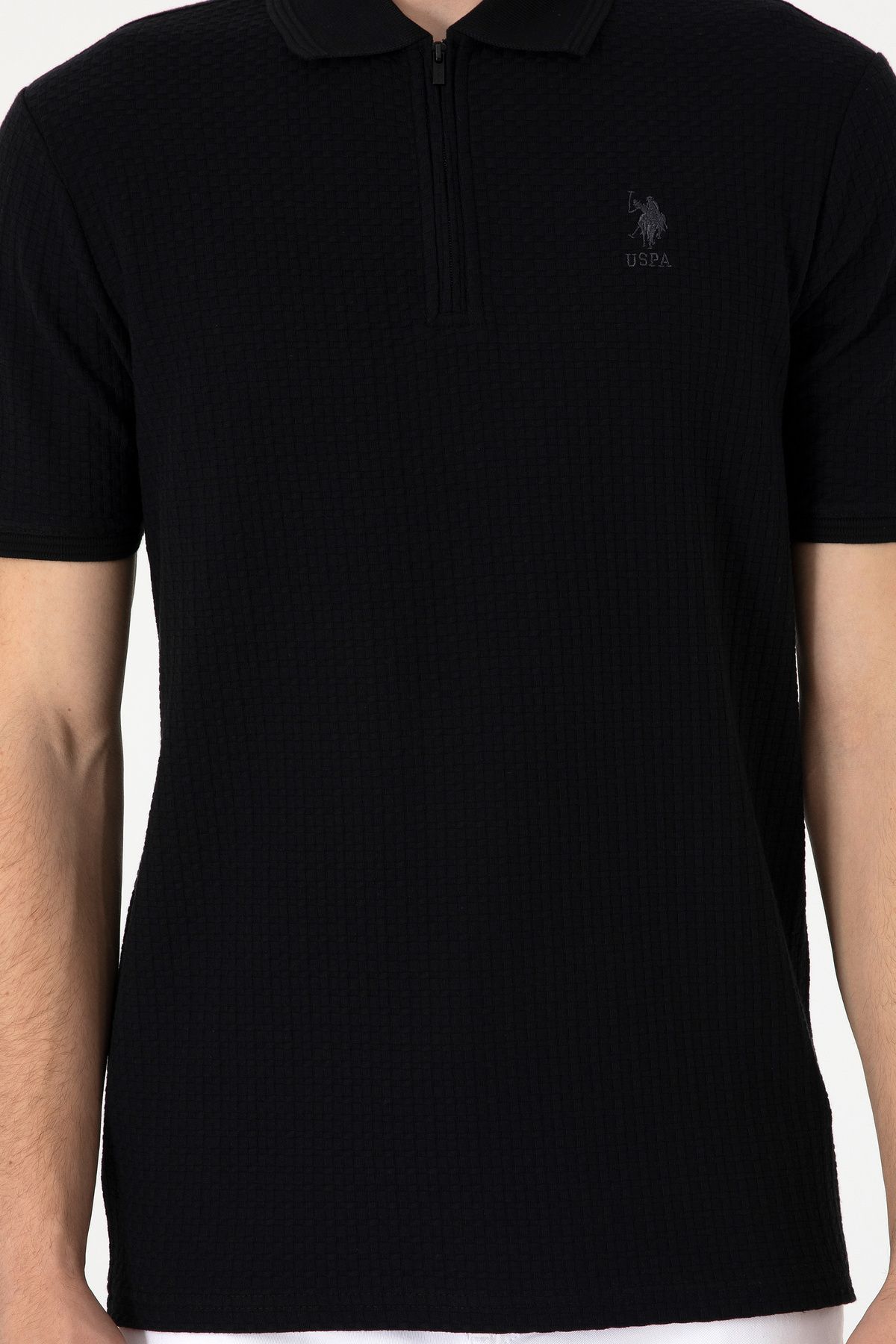 U.S. Polo Assn.-Men's Regular Fit Polo Neck Black T-Shirt 50299601-Vr046 6