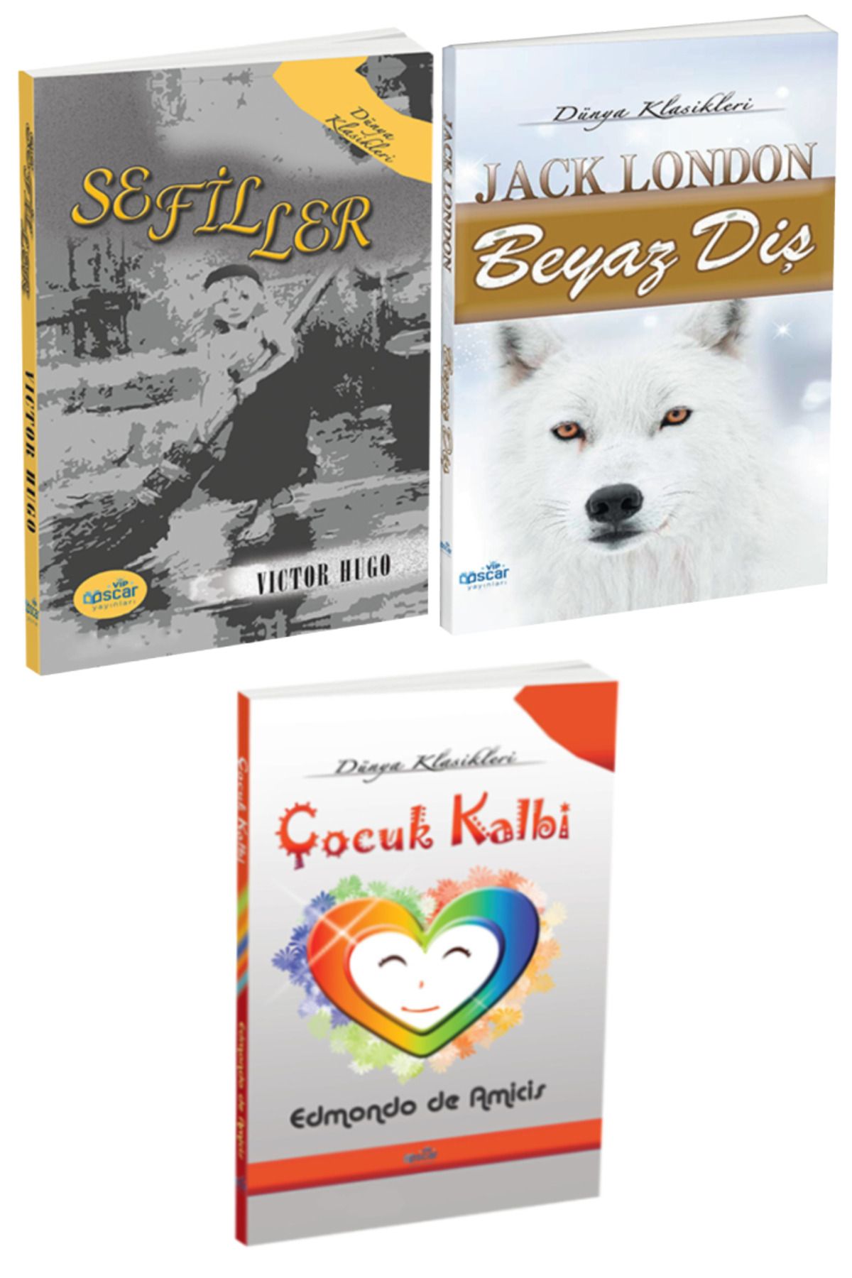 Panem Yayınları Dünya Klasikleri: Victor Hugo Sefiller + Jack London Beyaz Diş + Edmondo de Amicis Çocuk Kalbi