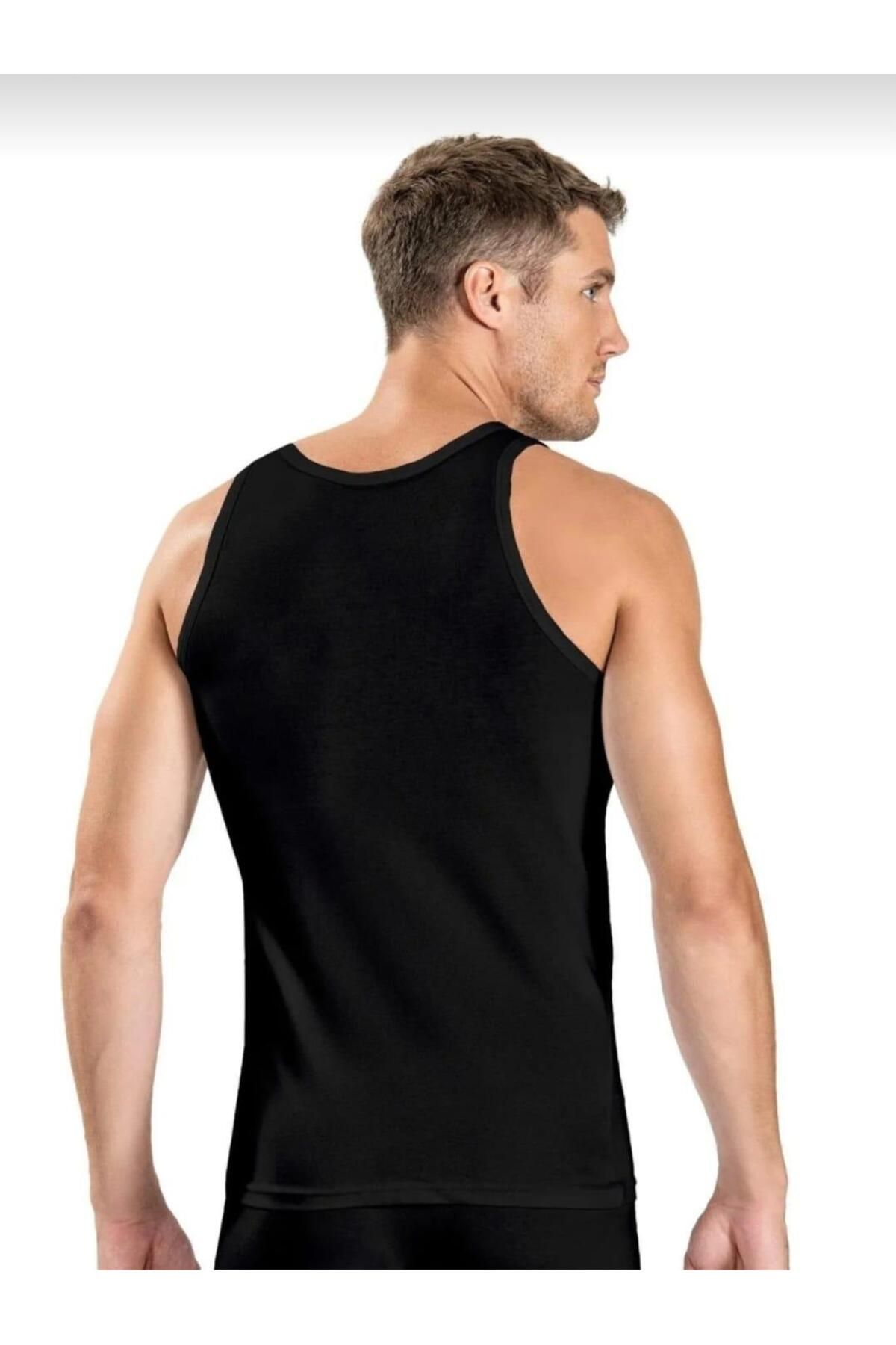 Jiber-JİBER 110 Men's Strappy Combed Cotton Athlete - 6 Pieces 2