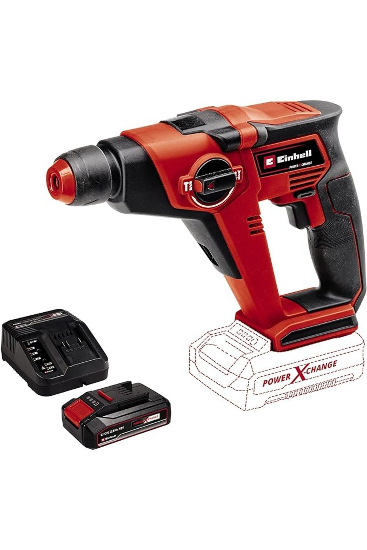 teknotrust TE-HD 18/12 Li - Solo, Akülü Pnömatik Matkap ve Einhell 18V 2,5 Ah PXC Starter Kit (Başlang