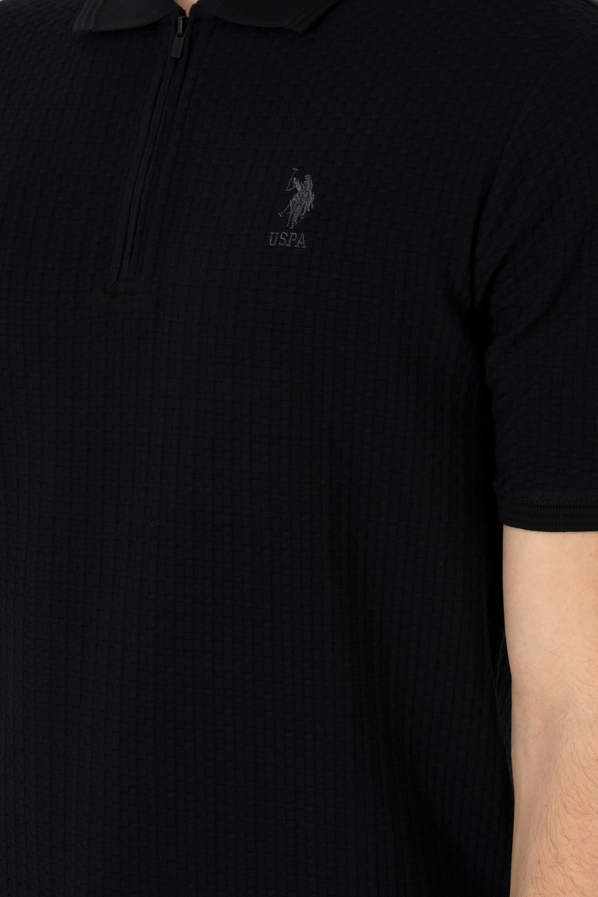U.S. Polo Assn.-Men's Regular Fit Polo Neck Black T-Shirt 50299601-Vr046 7
