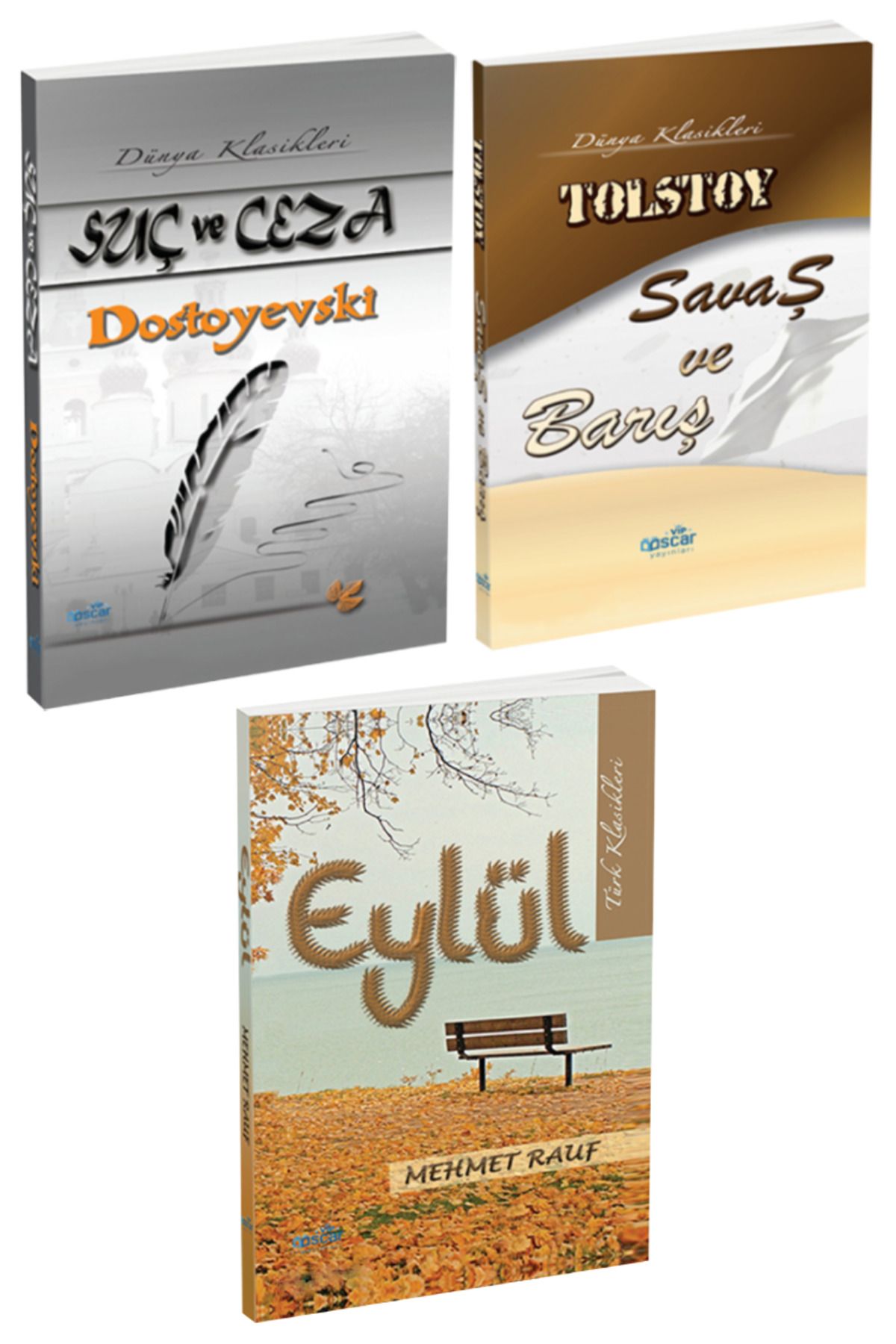 Panem Yayınları Klasik Romanlar: Dostoyevski Suç ve Ceza + Tolstoy Savaş ve Barış + Mehmet Rauf Eylül