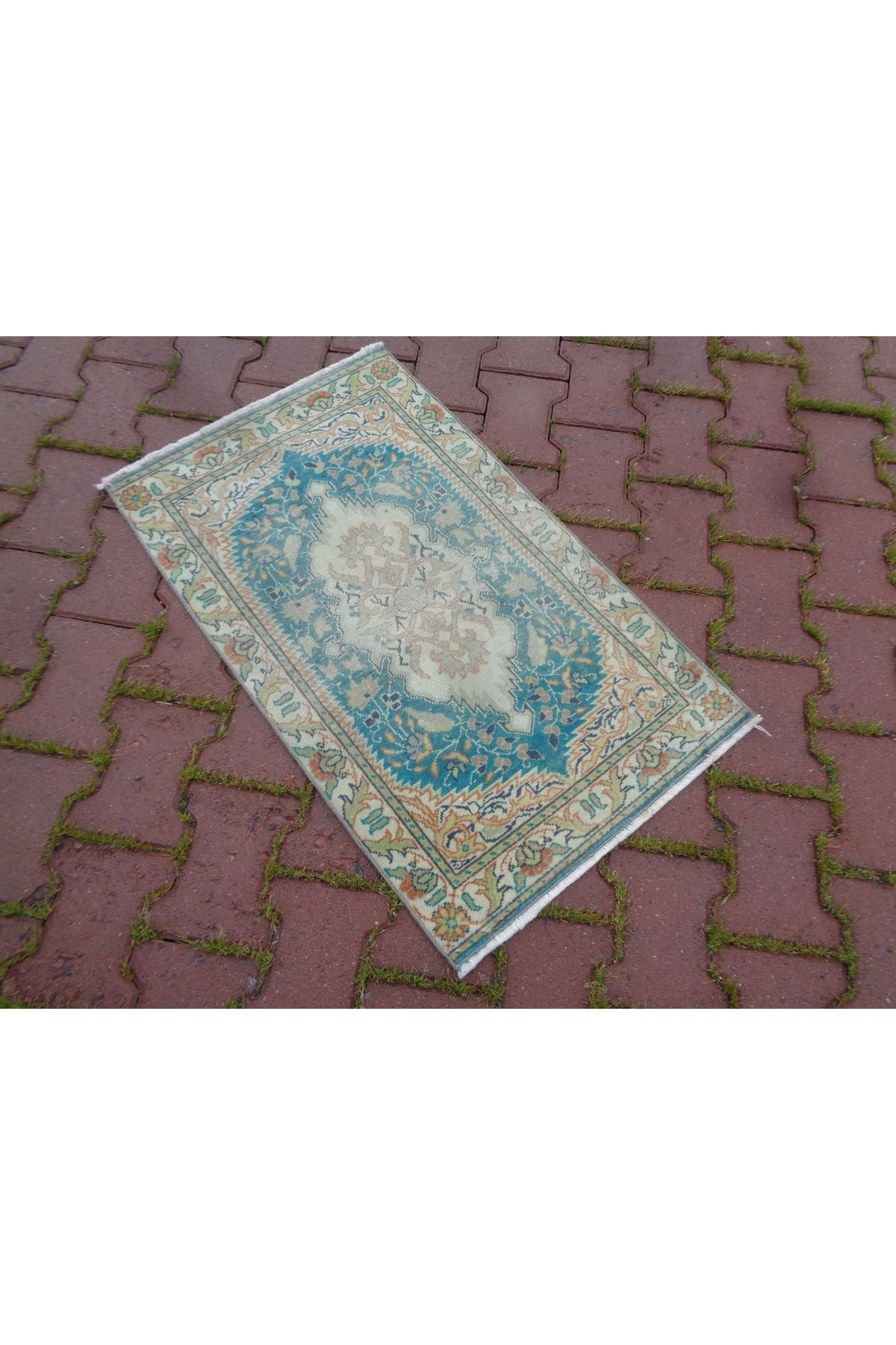 ŞAHMERDANOĞLU El Yapımı 55x91 cm Harika Vintec Kayseri-Bünyan Küçük Halı, Banyoda-Lavabo Önüne 1406