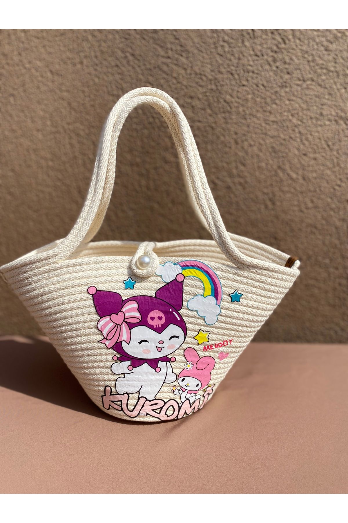 ELÇİÇEK HOME Hasır Çanta,Kuromi Çanta,Plaj Çantası