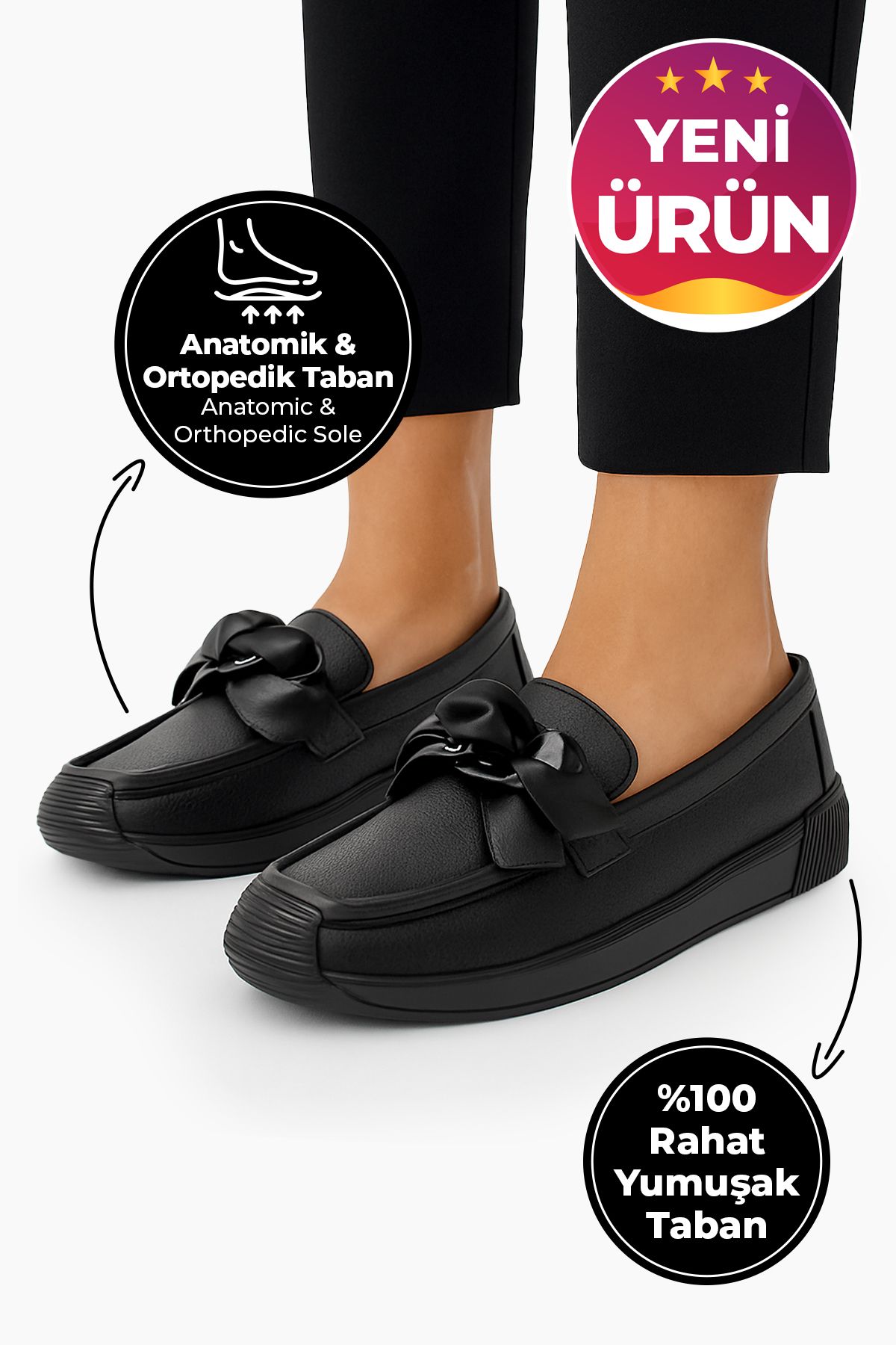 CARLA BELLA Kadın Loafer Ayakkabı Toka Fiyonk Detay