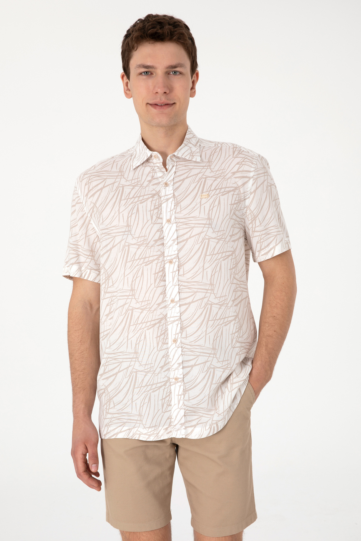 پیراهن آستین کوتاه مردانه طرح Stone برند یو اس پولو کد:(50300434-VR049) U.S. Polo Assn.