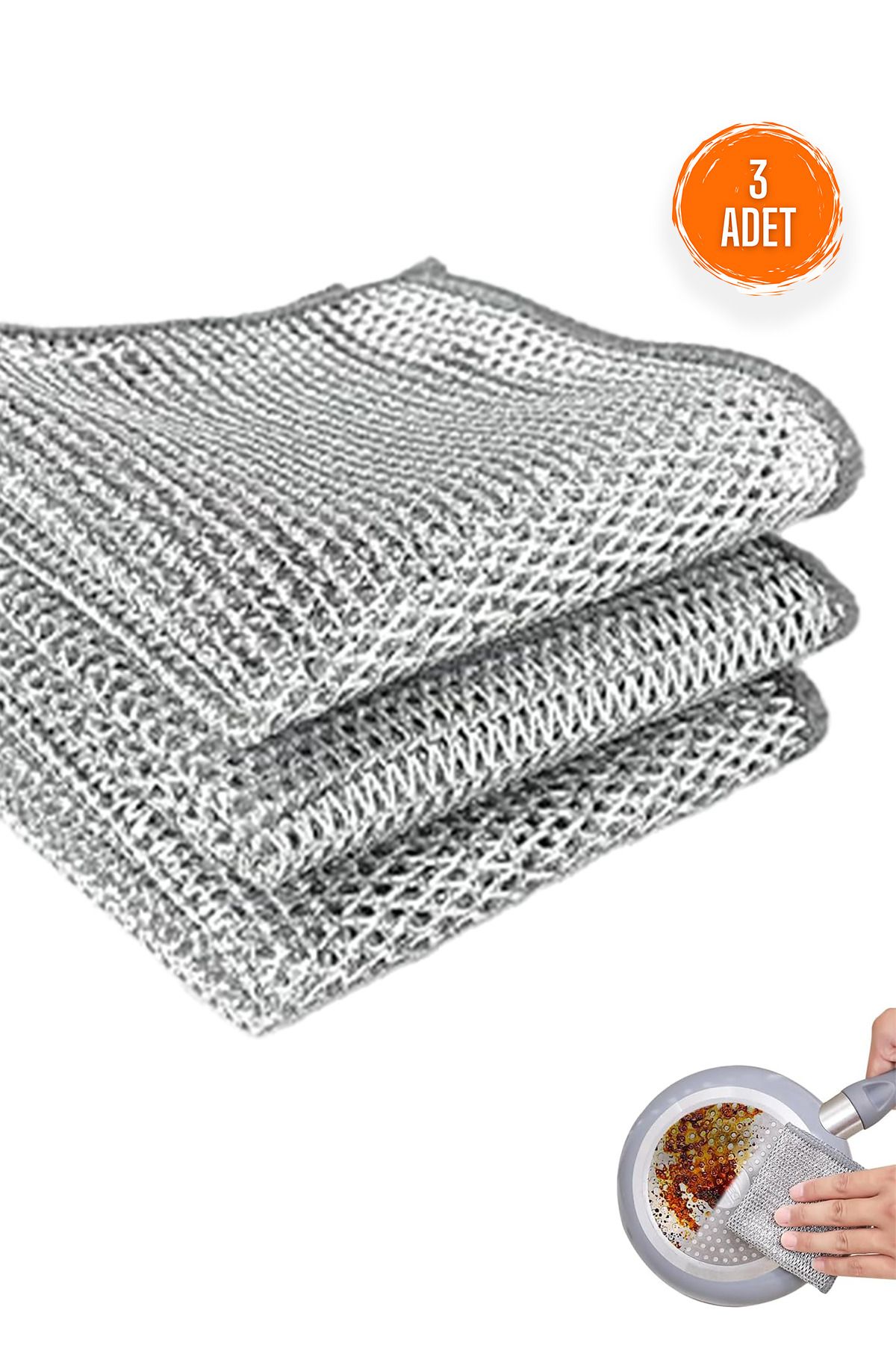 Baxters Mutfak Tezgah Bezi 3'lü Leke Bırakmaz Evye Lavabo Fırın Temizleyici Yağ Kir Pas Çözücü Sihirli Bez