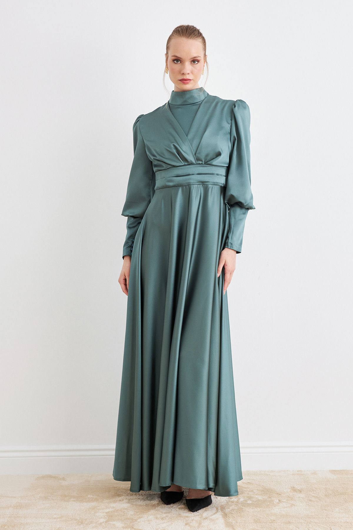 VAVİNOR Alina Saten Abiye - Mint