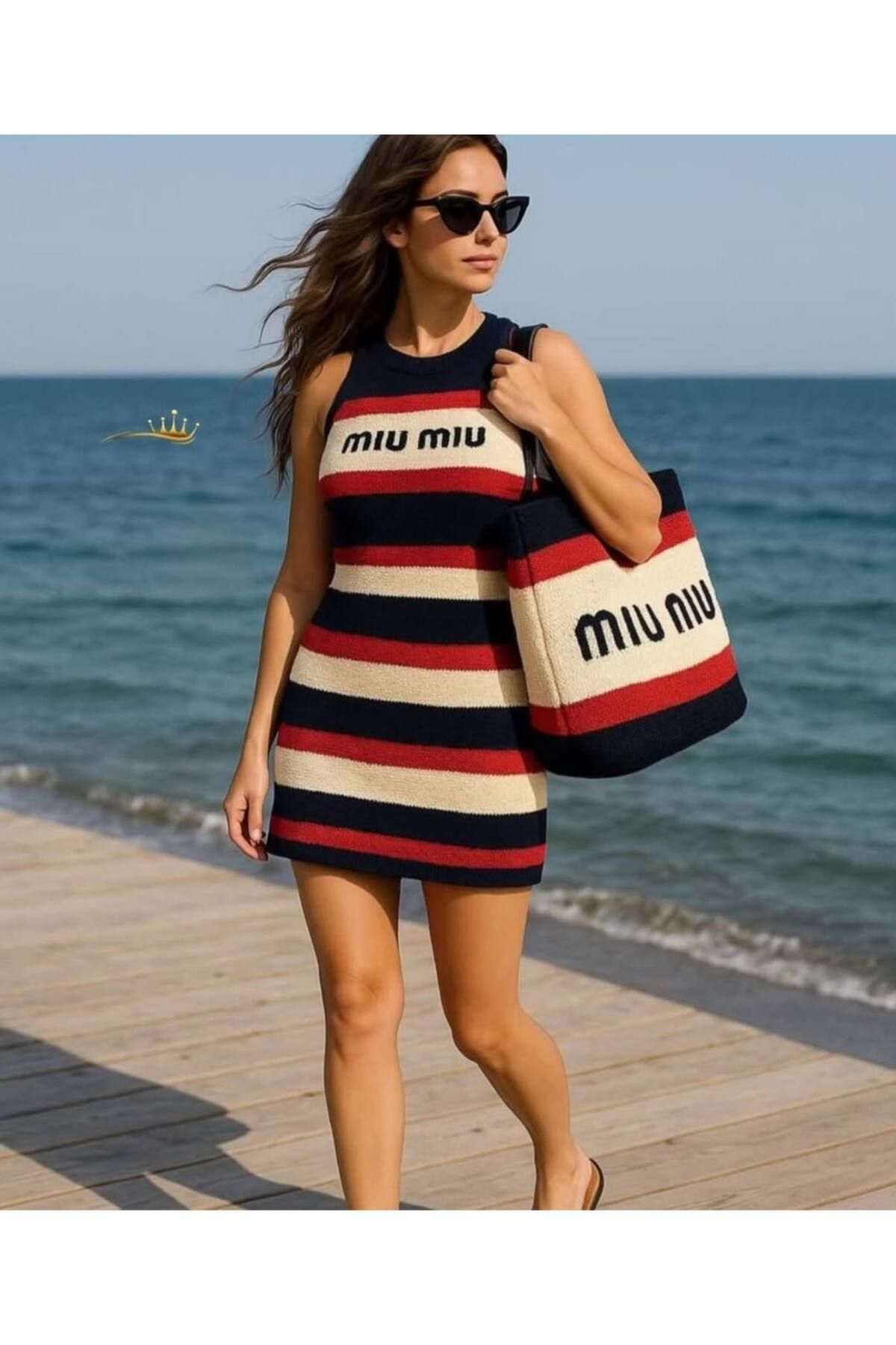 Abalı Yenı season plaj elbise, çantası, Alhawi model