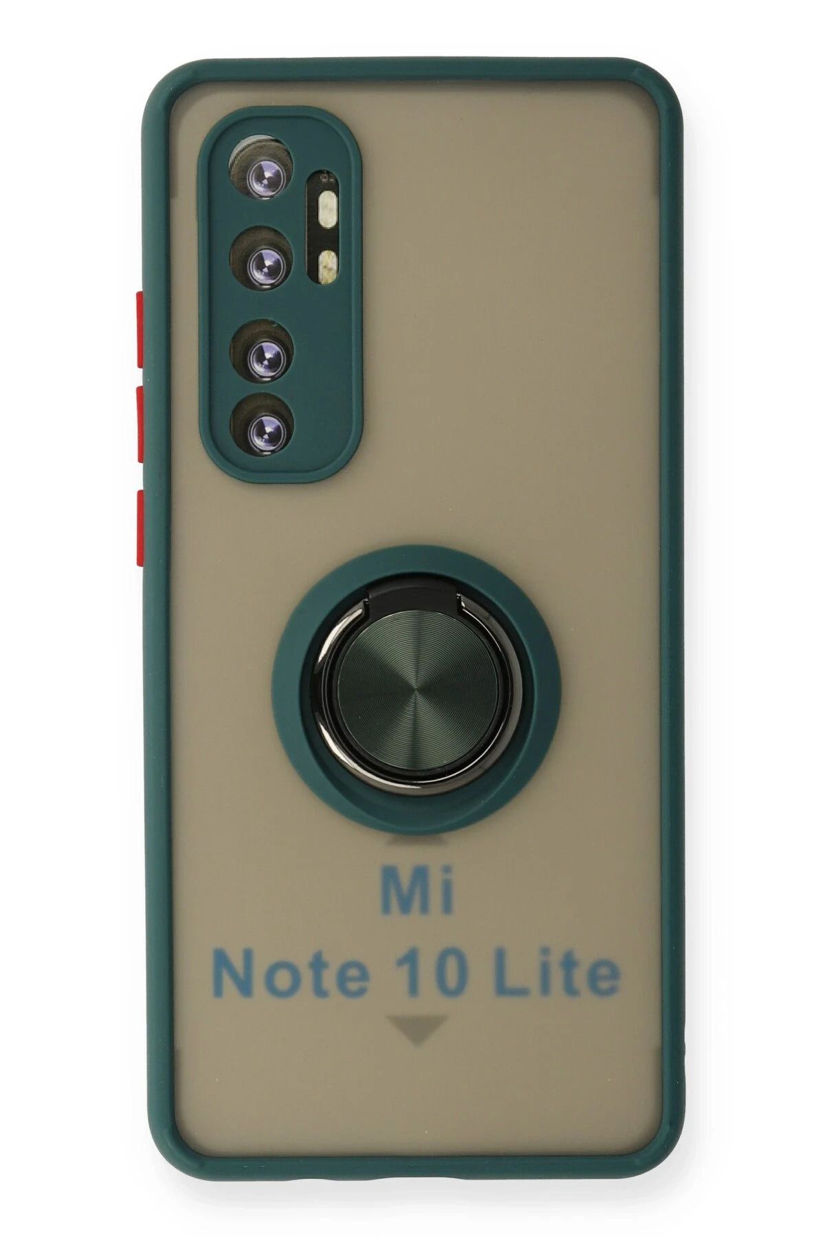 NewFace Xiaomi Mi Note 10 Lite Kılıf Montreal Yüzüklü Silikon Kapak - Yeşil LZWDR