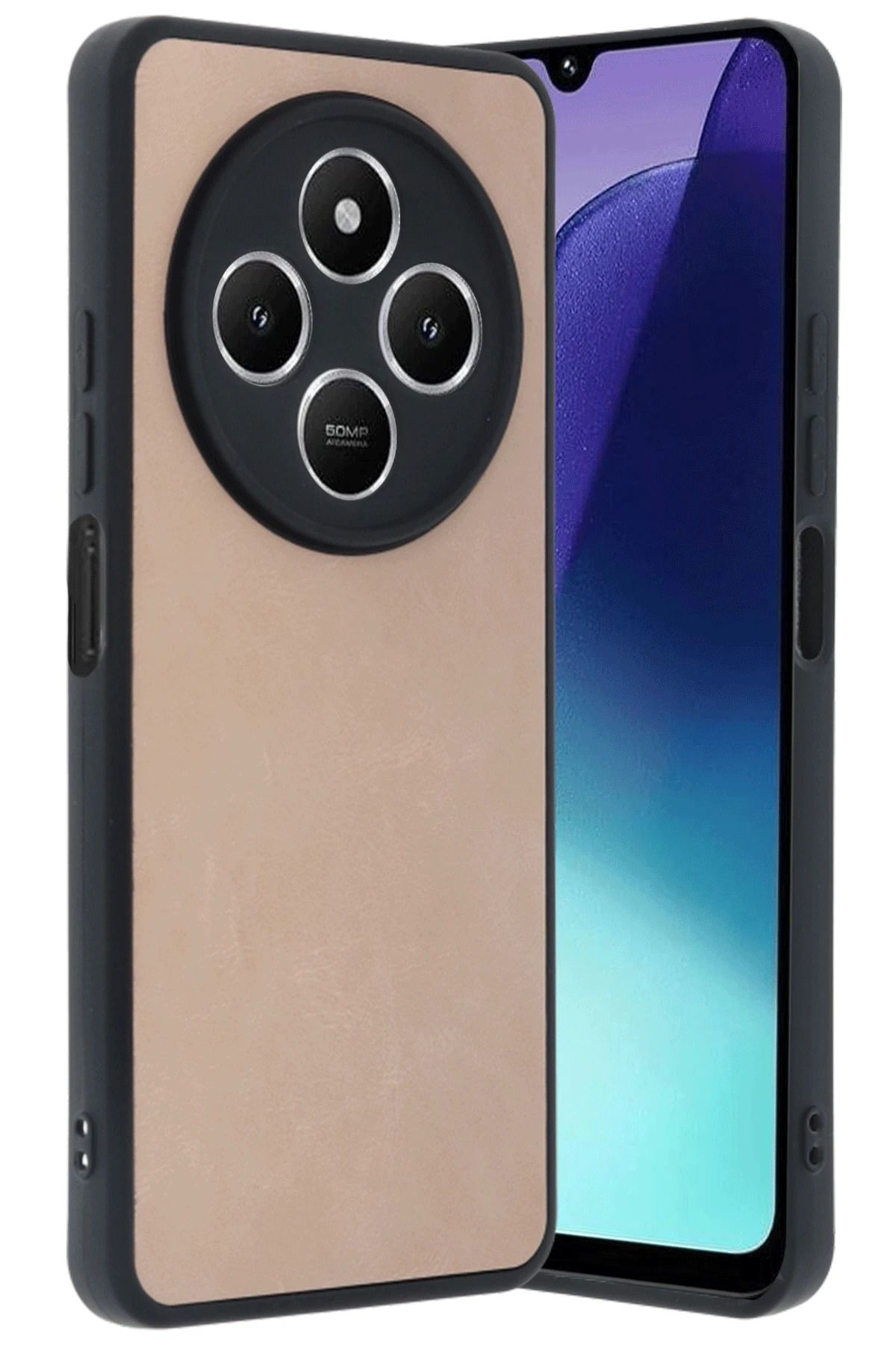NewFace Xiaomi Redmi 14C Kılıf Aras Deri Kapak - Pudra JOJUA