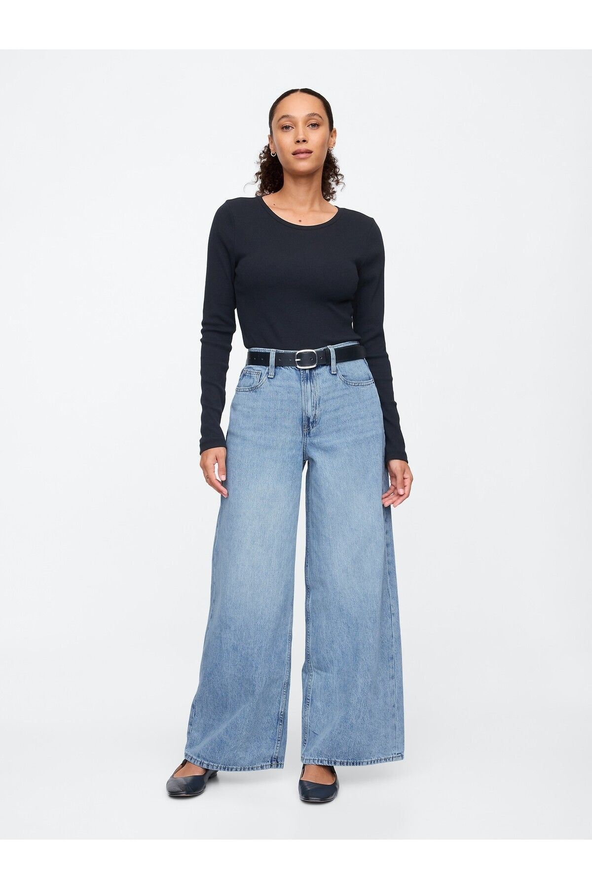 GAP Kadın Açık Mavi Baggy Jean Pantolon