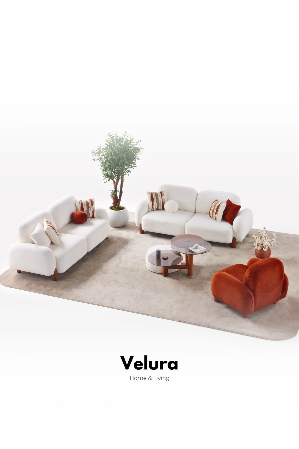 Velura Home & Living Piedra Koltuk Takımı & Sırt Mekanizmalı Kanepe (3+3+1+1)