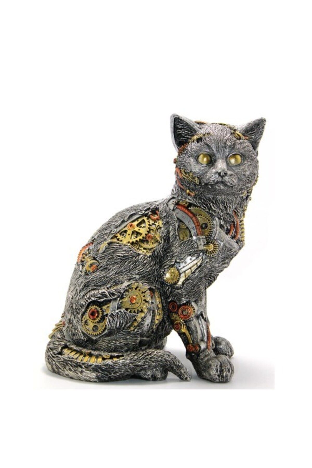 Homelya Steampunk Polyester Kedi Figürü Model 2