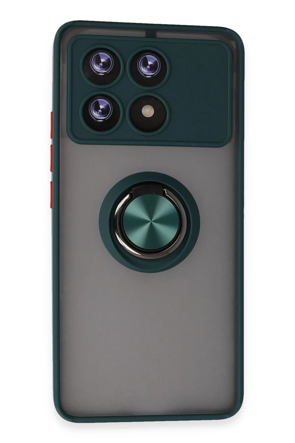 NewFace Xiaomi Poco X6 Pro Kılıf Montreal Yüzüklü Silikon Kapak - Yeşil DPMAH