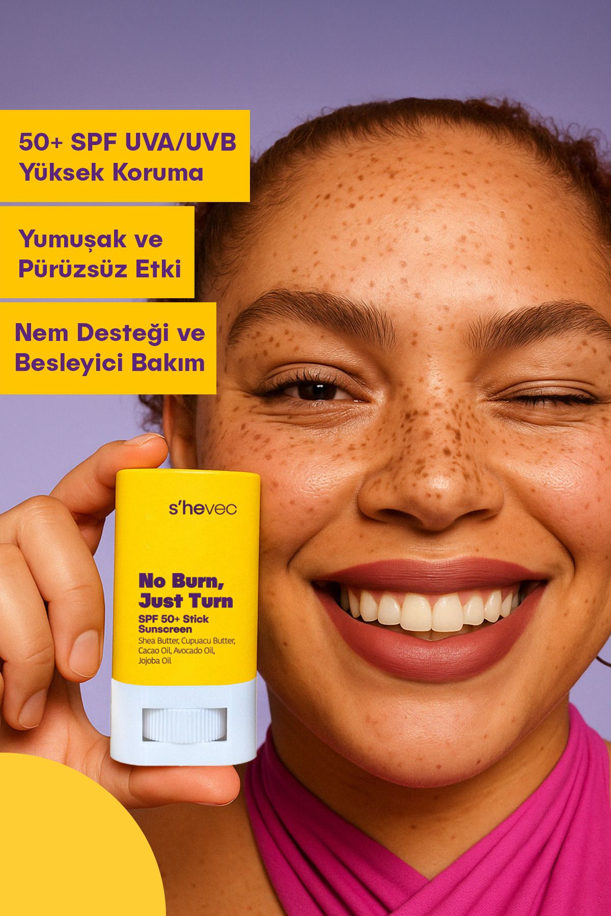 کرم ضد آفتاب صورت بدون سوختگی فقط به نوبه خود SPF 50+ چوب SHE VEC