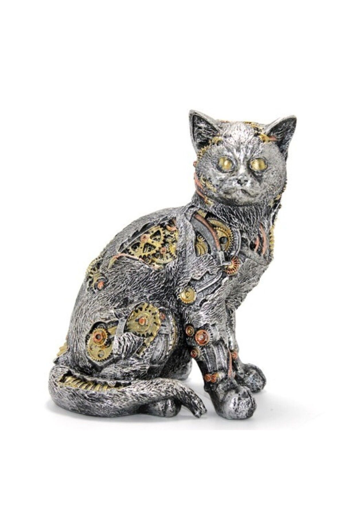Homelya Steampunk Polyester Kedi Figürü Model 1