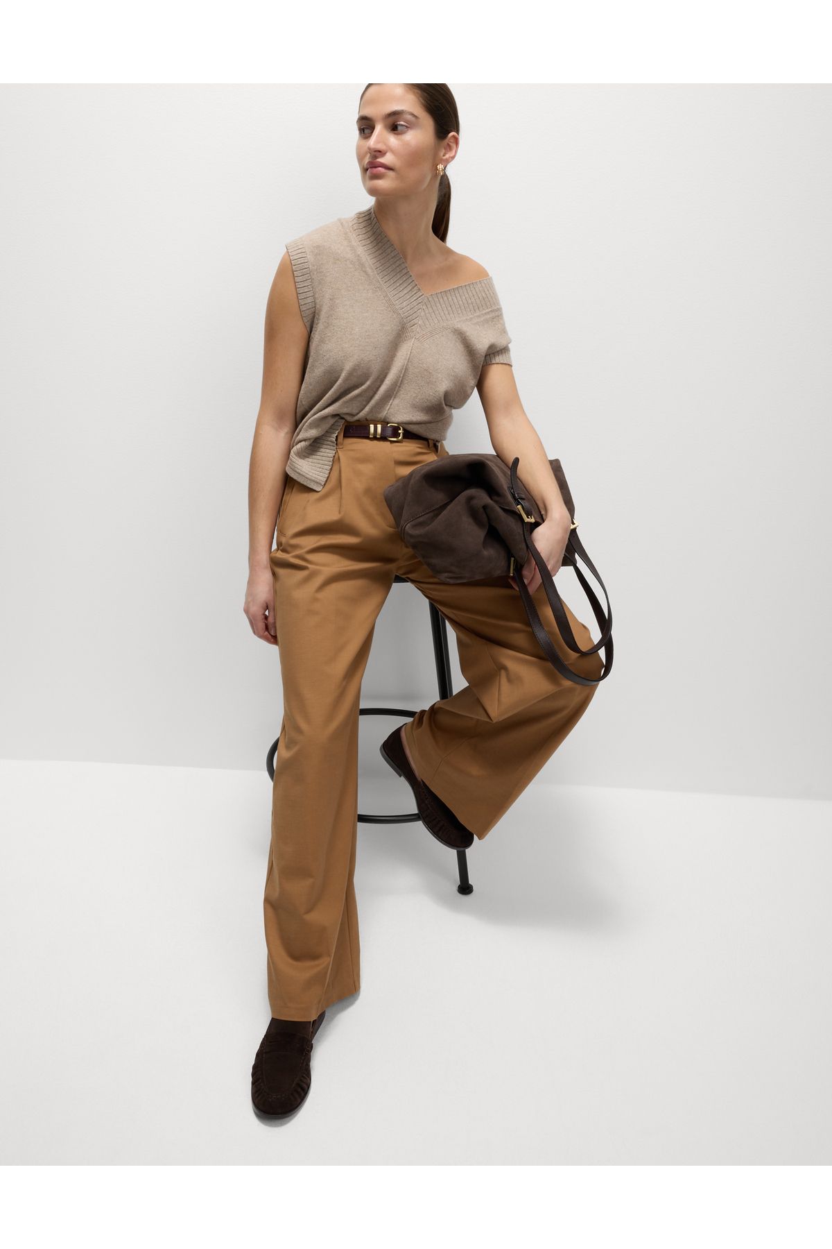 Marks & Spencer Pamuk Karışımlı Wide Leg Pantolon