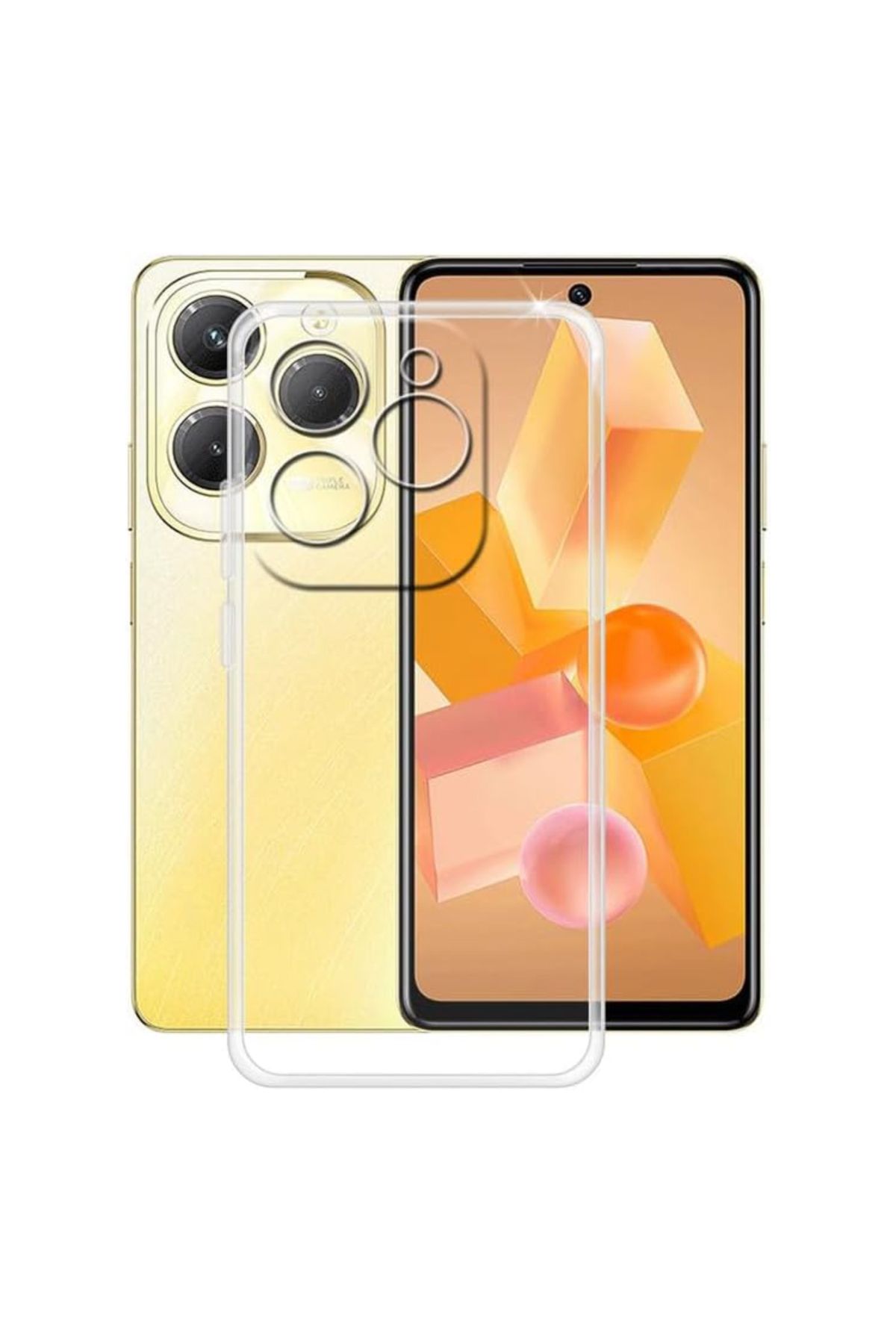 KZY İletişim Infinix Hot 40 Pro ile Uyumlu Kapak Kamera Korumalı Süper Silikon Şeffaf Kılıf