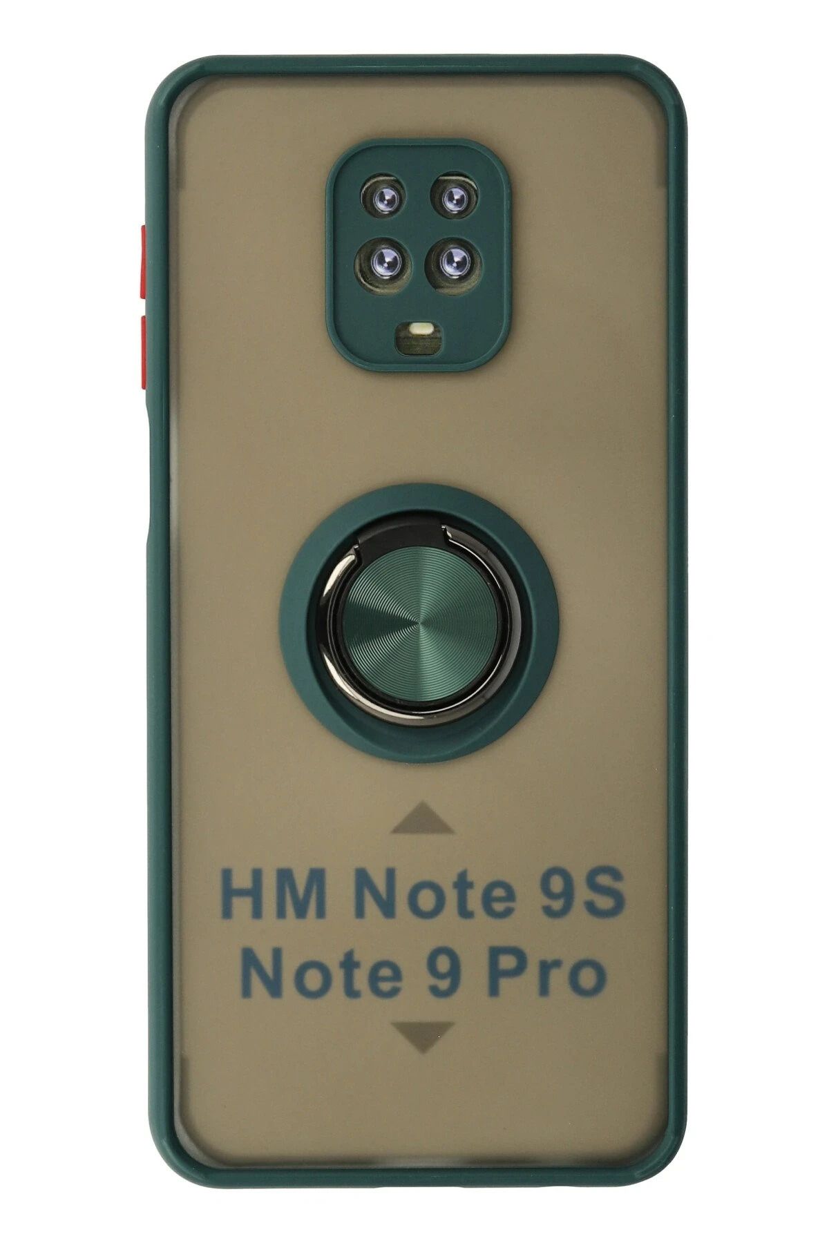 NewFace Xiaomi Redmi Note 9 Pro Kılıf Montreal Yüzüklü Silikon Kapak - Yeşil DPMAH