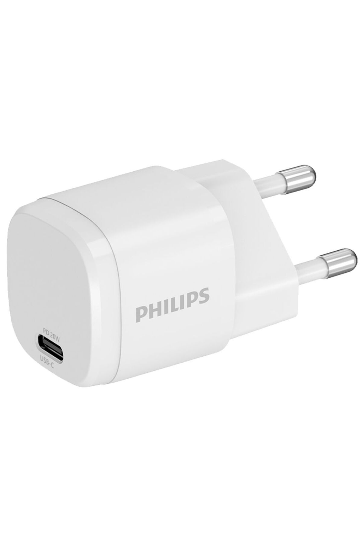 Philips USB-C PD Hızlı Şarj Adaptörü, 20W, Siyah, Kompakt, 240V Evrensel Uyumlu, Akım Korumalı, DLP4312