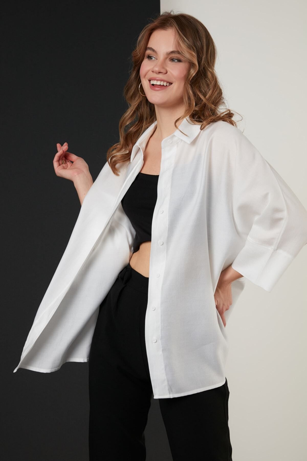 MODA Truvakar Kol Oversize Gömlek Gömlek 514344016