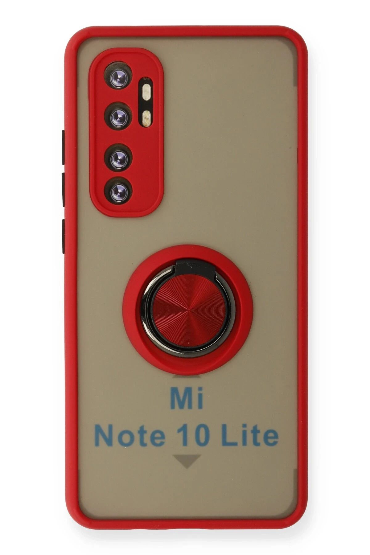 NewFace Xiaomi Mi Note 10 Lite Kılıf Montreal Yüzüklü Silikon Kapak - Kırmızı DPMAH