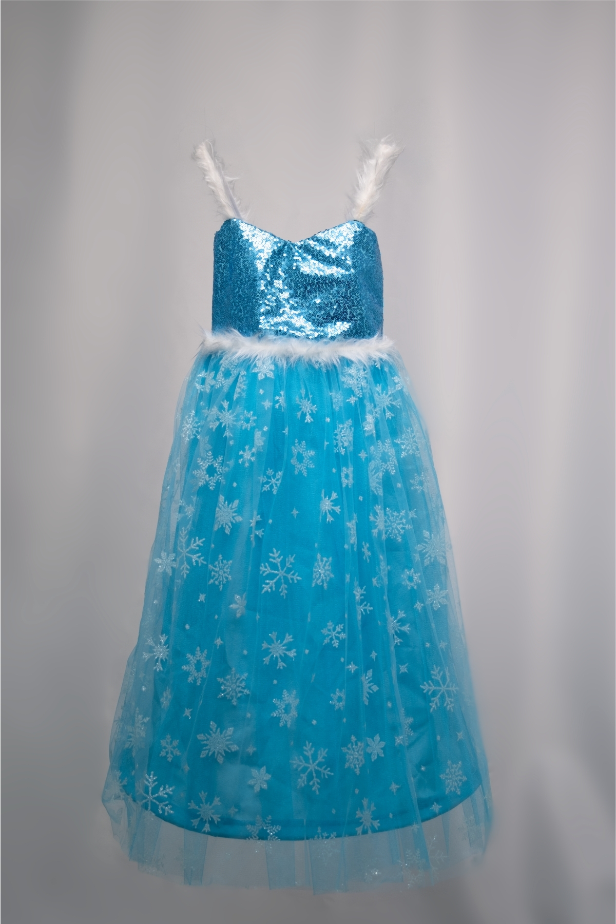 Parti Selesi Elsa Kostümü - Frozen Elbise - Askılı Tarlatanlı - Eldiven Taç Asa Kostüm fotoğrafı 6 (önizleme)