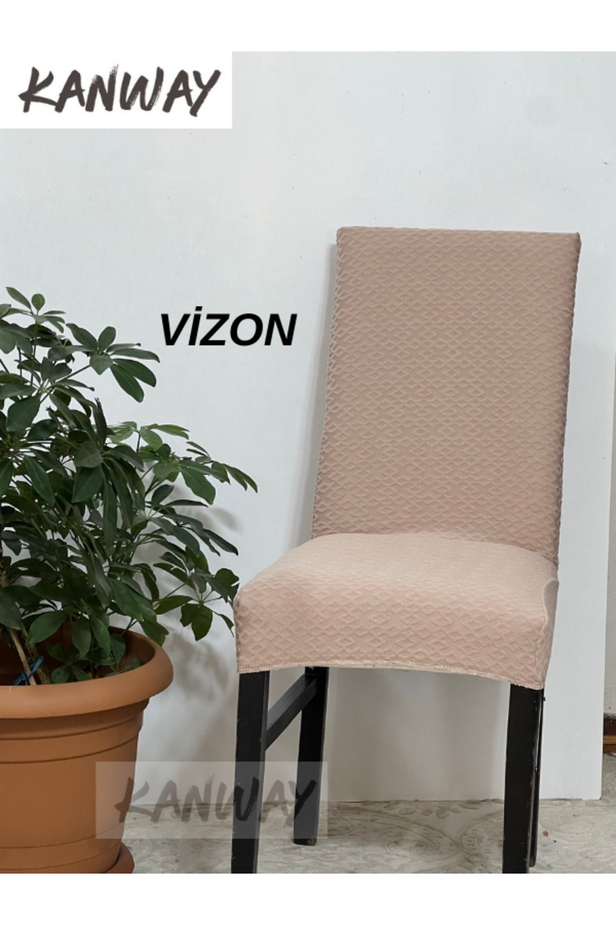 kanway zincir desen kumaş sandalye örtüsü yıkanabilir esnekli lastikli sandalye kılıfı ( 1 ADET )