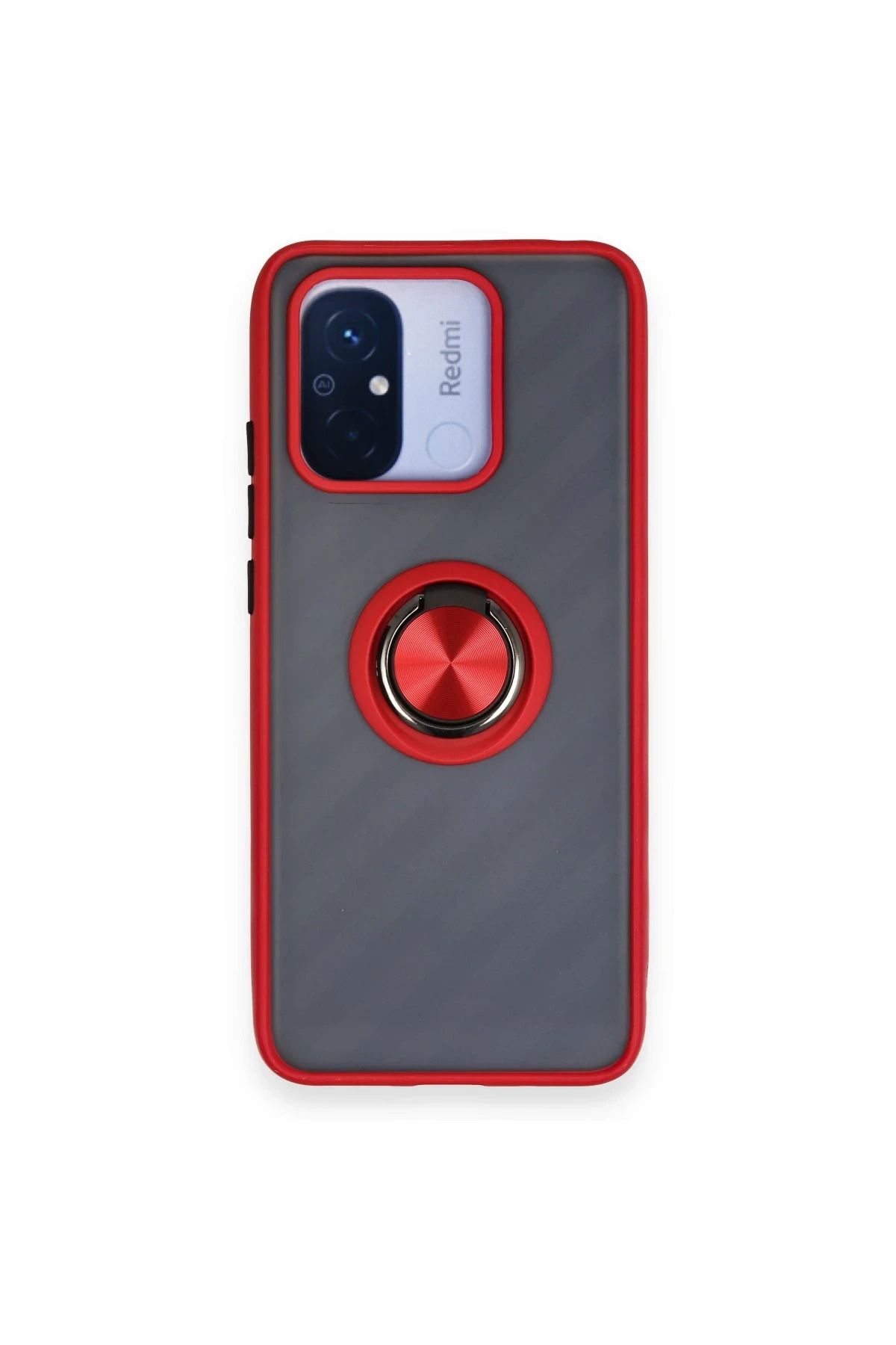 NewFace Xiaomi Redmi 12C Kılıf Montreal Yüzüklü Silikon Kapak - Kırmızı NRMSA