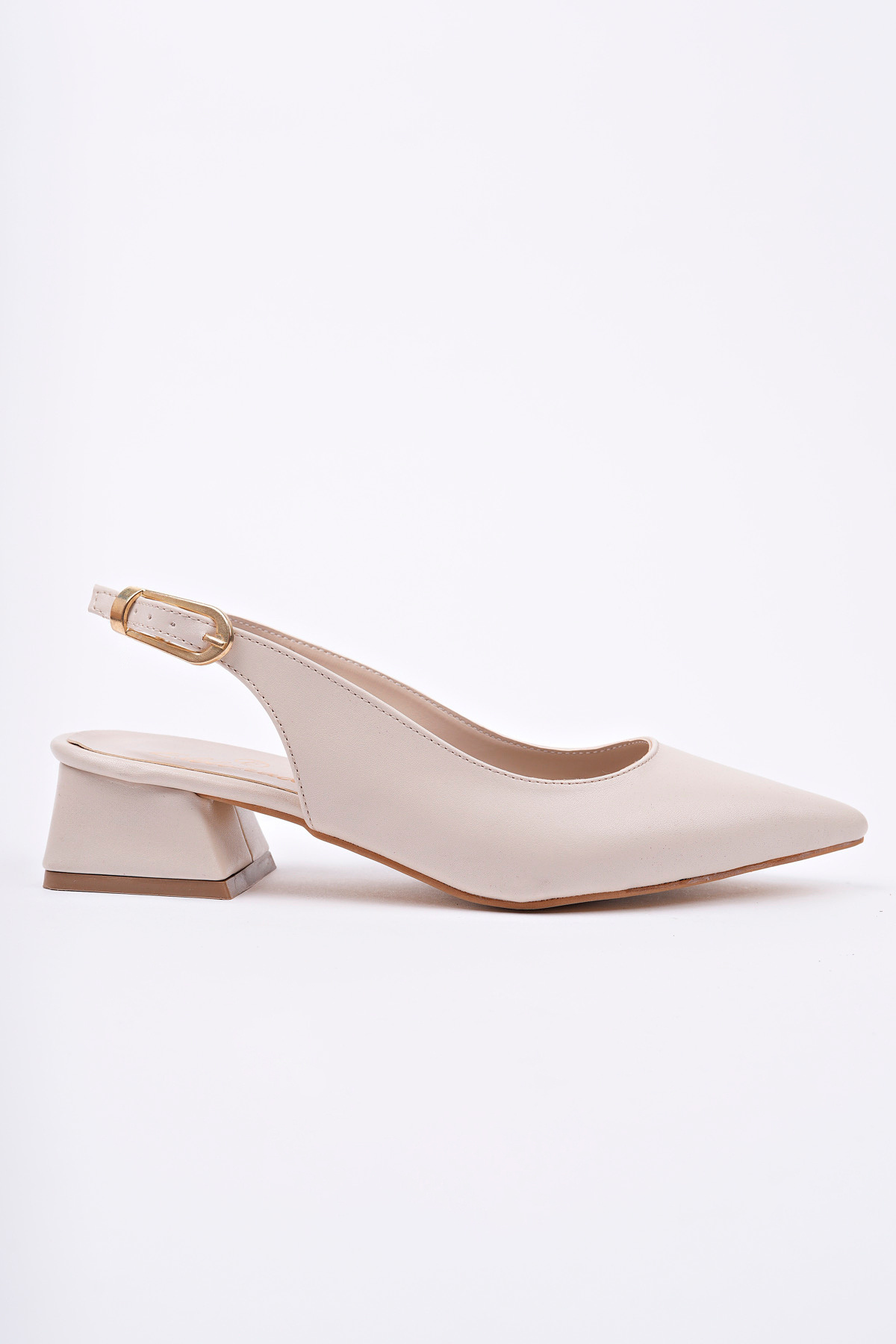meyra'nın ayakkabıları-Women's Skin Skin Stylish Buckle Short Heeled Shoes 5