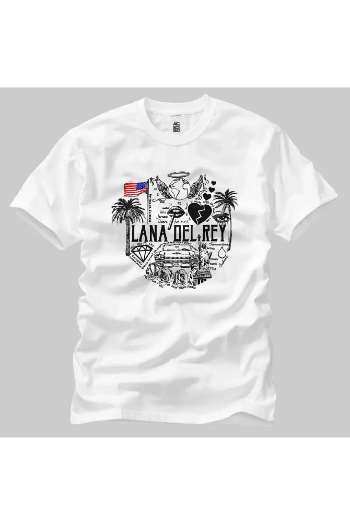 Built By Crazy Lana Del Rey American Flag Unisex Tişört
