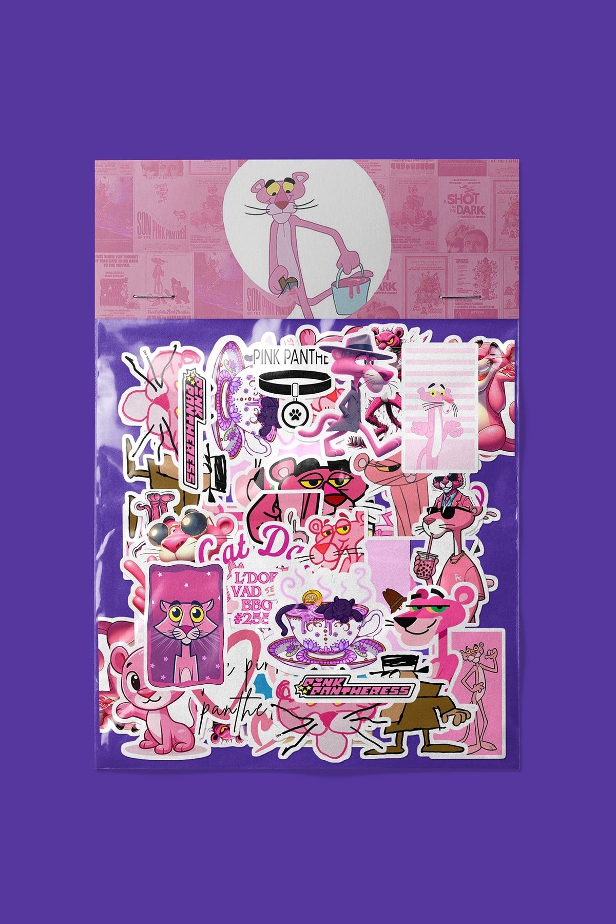 dadi ramba Pembe Panter Sticker paketi - Bullet Journal - Ajanda - Laptop Etiket Çıkartma