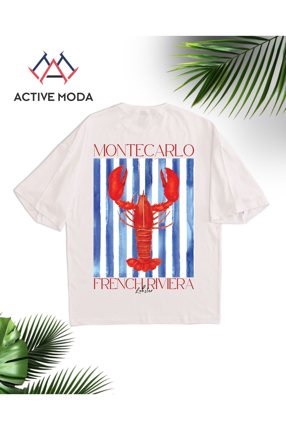 ACTIVE MODA - ERKEK KISA KOLLU PSMUKLU LOBSTER BASKILI TSHIRT