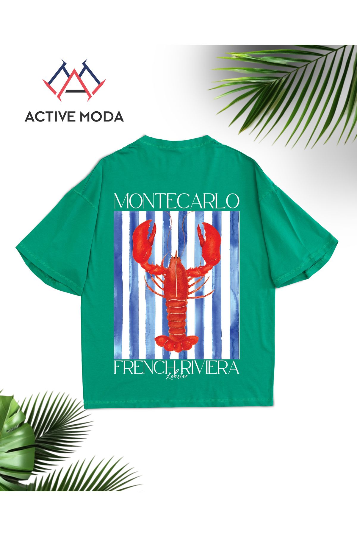 ACTIVE MODA - ERKEK KISA KOLLU PSMUKLU LOBSTER BASKILI TSHIRT