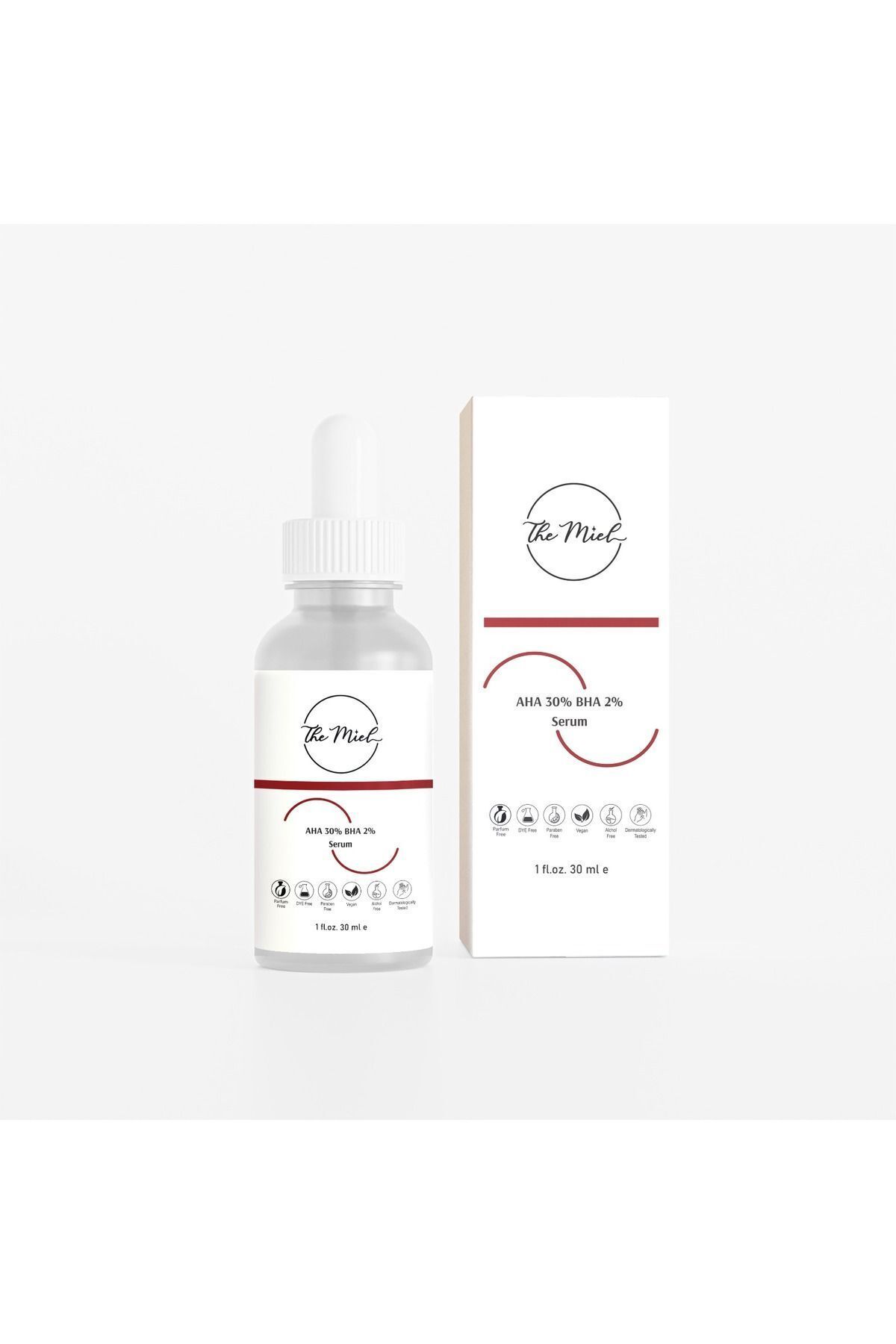 THE MİEL-Aha Bha Skin Tone Equalizing and Revitalizing Red Peeling Serum 30 ml (AHA 30% BHA 2%) 2