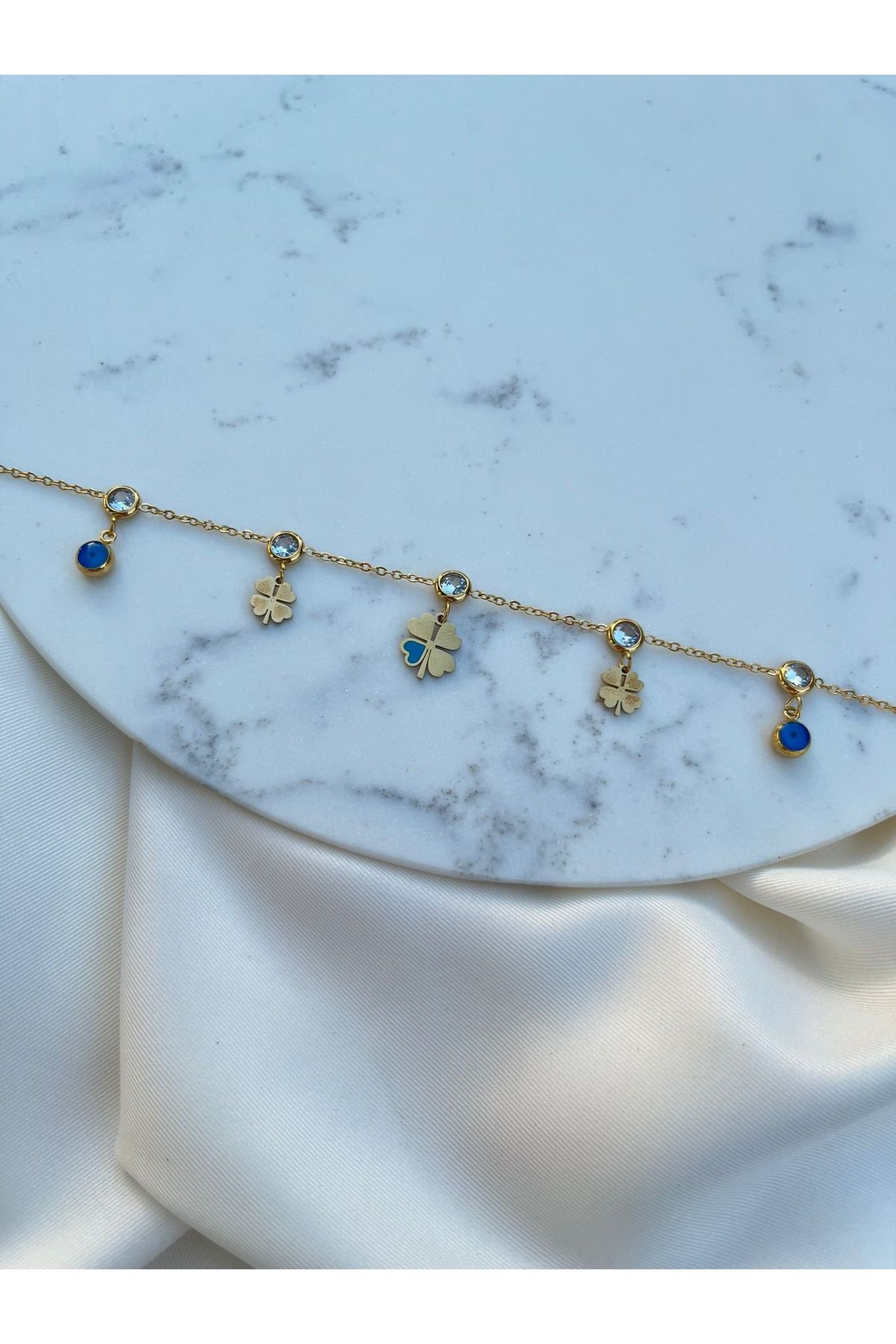 Orvix Accessories Papatya Motifli Gold Zincirli Kararmaz Kadın Halhal Yazlık Halhal Hediyelik Takı Anne Halhal