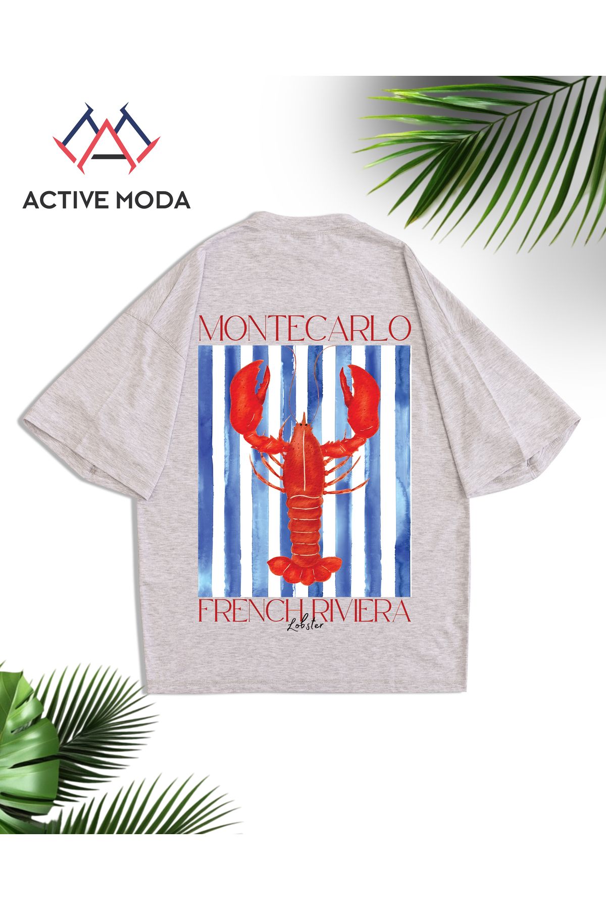 ACTIVE MODA - ERKEK KISA KOLLU PSMUKLU LOBSTER BASKILI TSHIRT