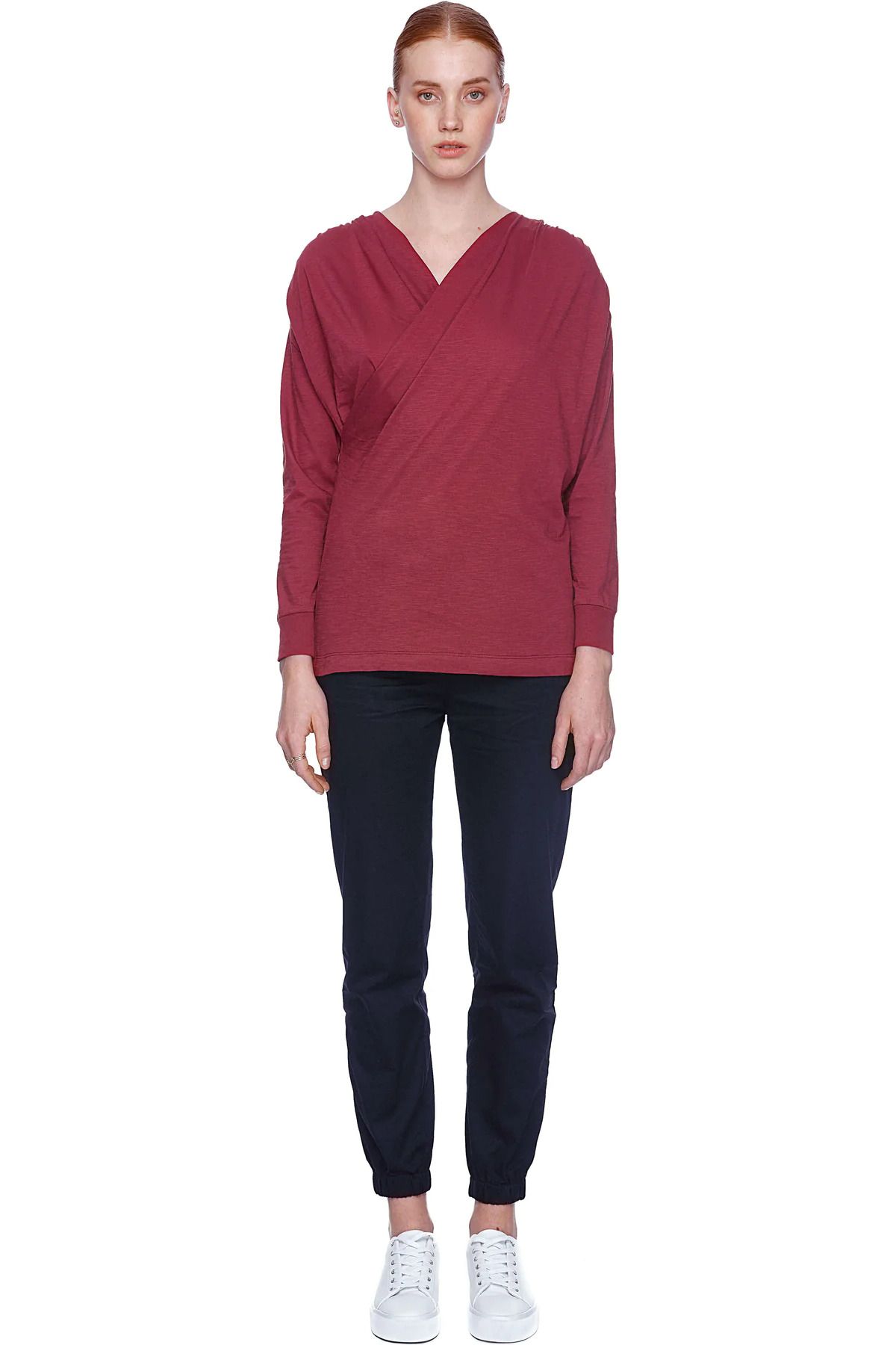 QUO Double-Breasted Long-Sleeved Top