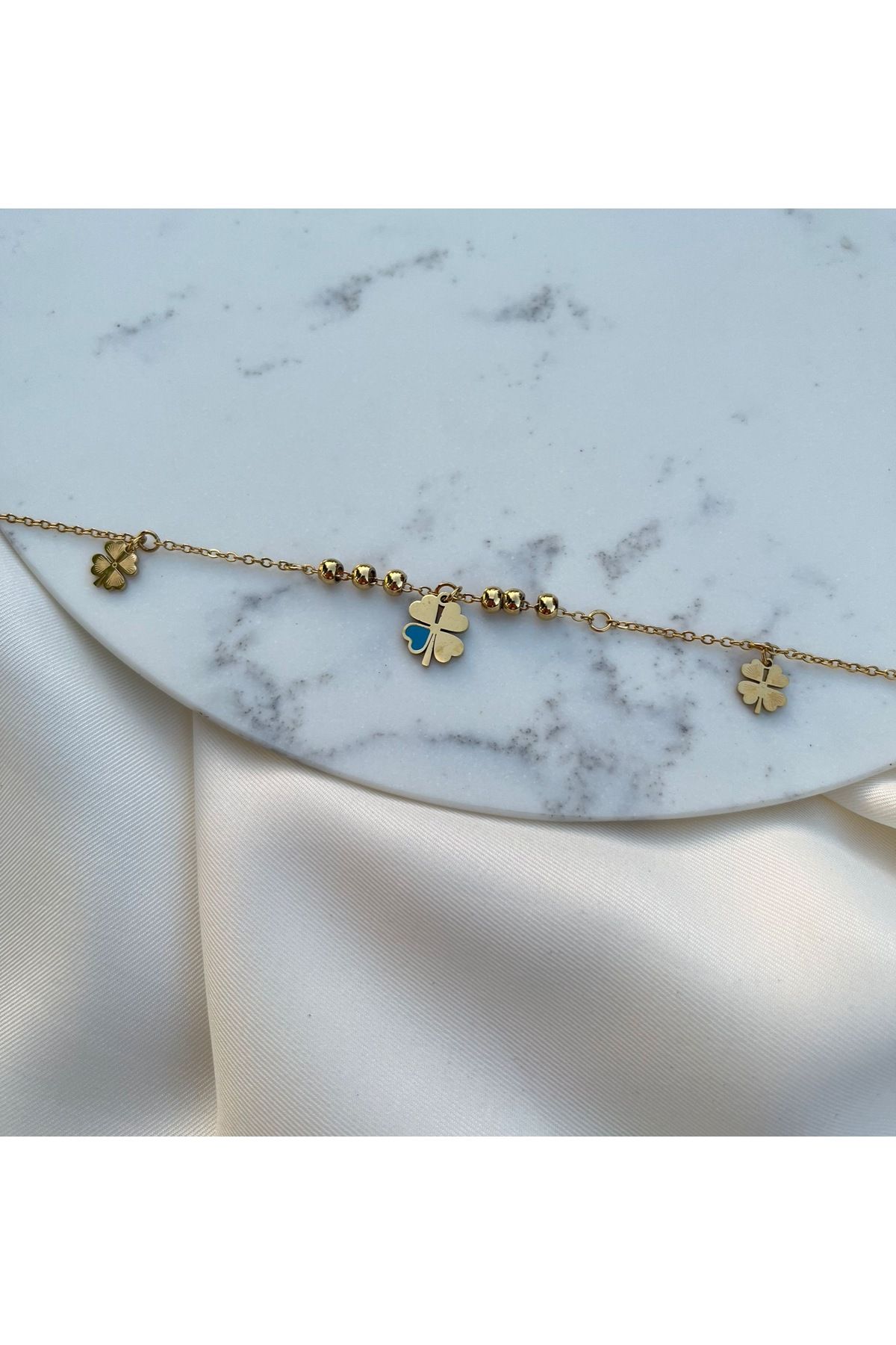 Orvix Accessories Papatya Motifli Gold Zincirli Kararmaz Kadın Halhal Yazlık Halhal Hediyelik Takı Anne Halhal