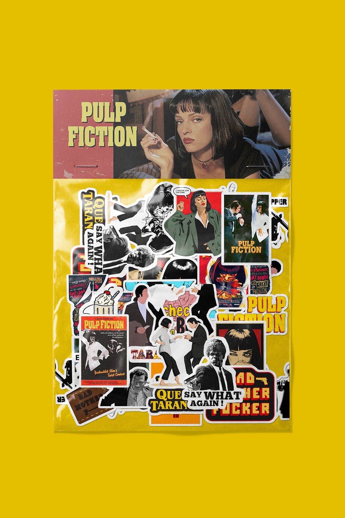 dadi ramba Pulp Fiction Sticker paketi - Bullet Journal - Ajanda - Laptop Etiket Çıkartma